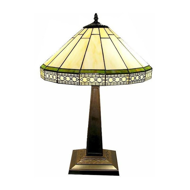 Roman 24 In Bronze Table Lamp, Bronze Stained Glass Table Lamps