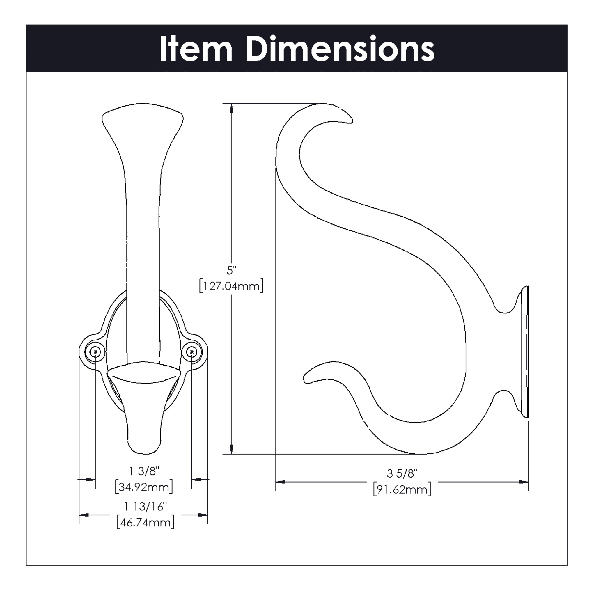 Hickory Hardware P2175-OBH Decorative-Wall-Hooks - View #4