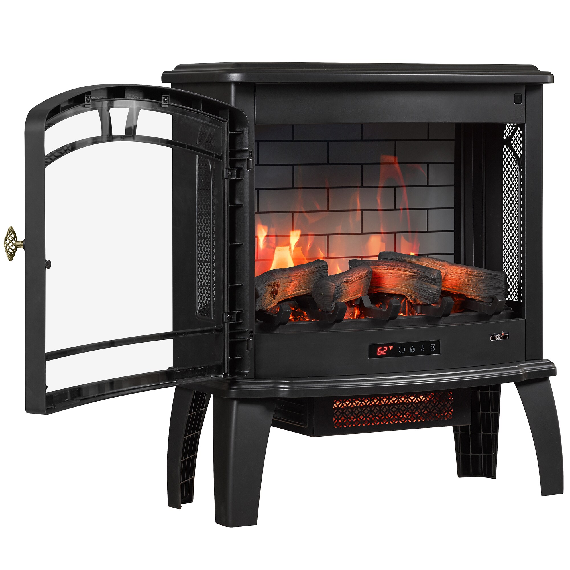 Duraflame 25.9-in W 5200-BTU Black Metal Infrared Quartz Electric