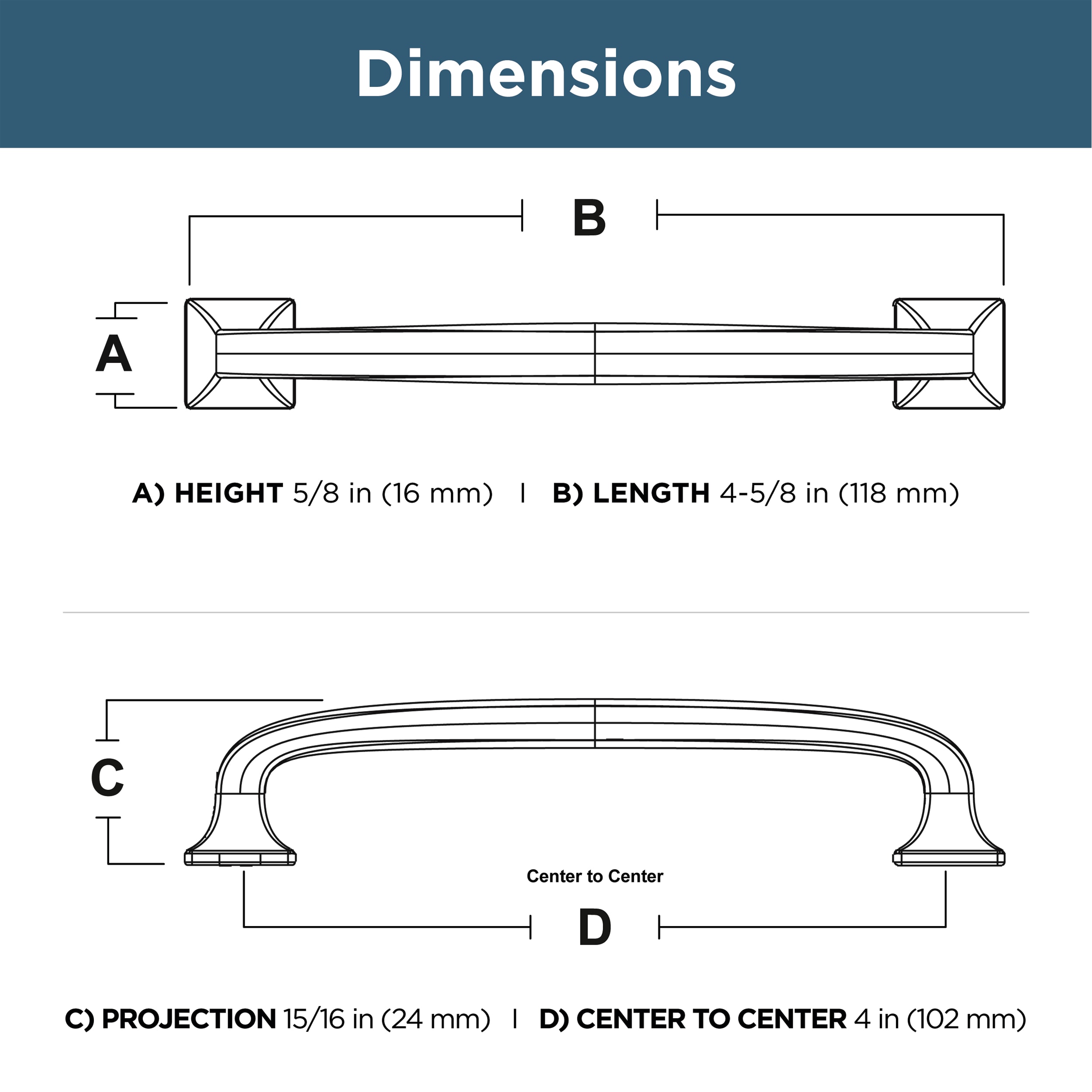 Franklin Brass Lombard 4-in (102Mm) Center To Center Aged Bronze Arch ...