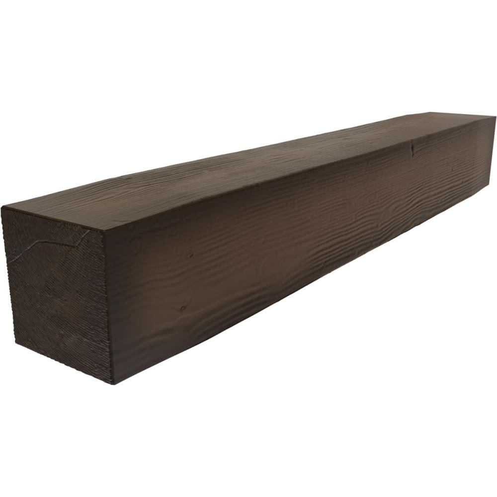 Ekena Millwork MANUSD08X08X48NM 48-in W x 8-in H x 8-in D Natural Mahogany Hollow Urethane Rustic Fireplace Mantel