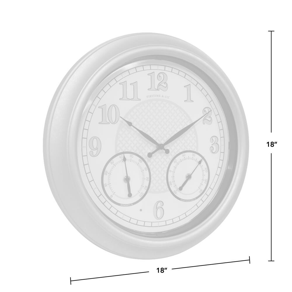 AcuRite 18-in Outdoor Therm Clock Silver in the Thermometer Clocks