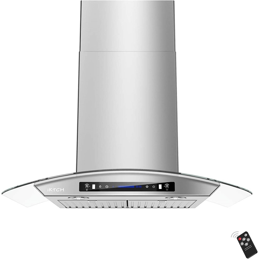 IKTCH 30Wall Mount Range Hood, 900 CFM Ducted Range Hood with 4 Speed Fan,  Durable Stainless Steel Range Hood 30 inch with Gesture Sensing & Touch