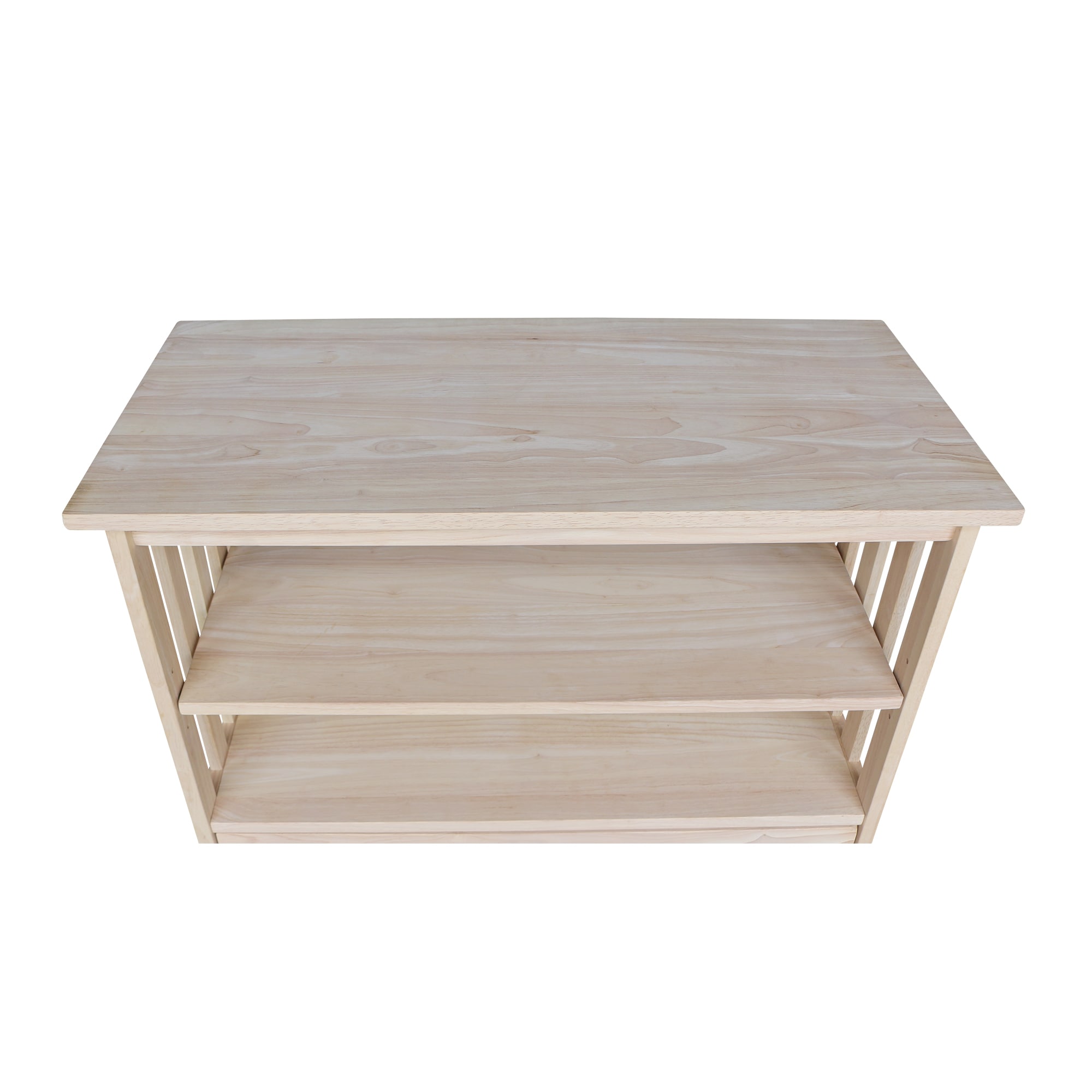 Brown Solid Wood Mission Entertainment TV Stand with Cabinet