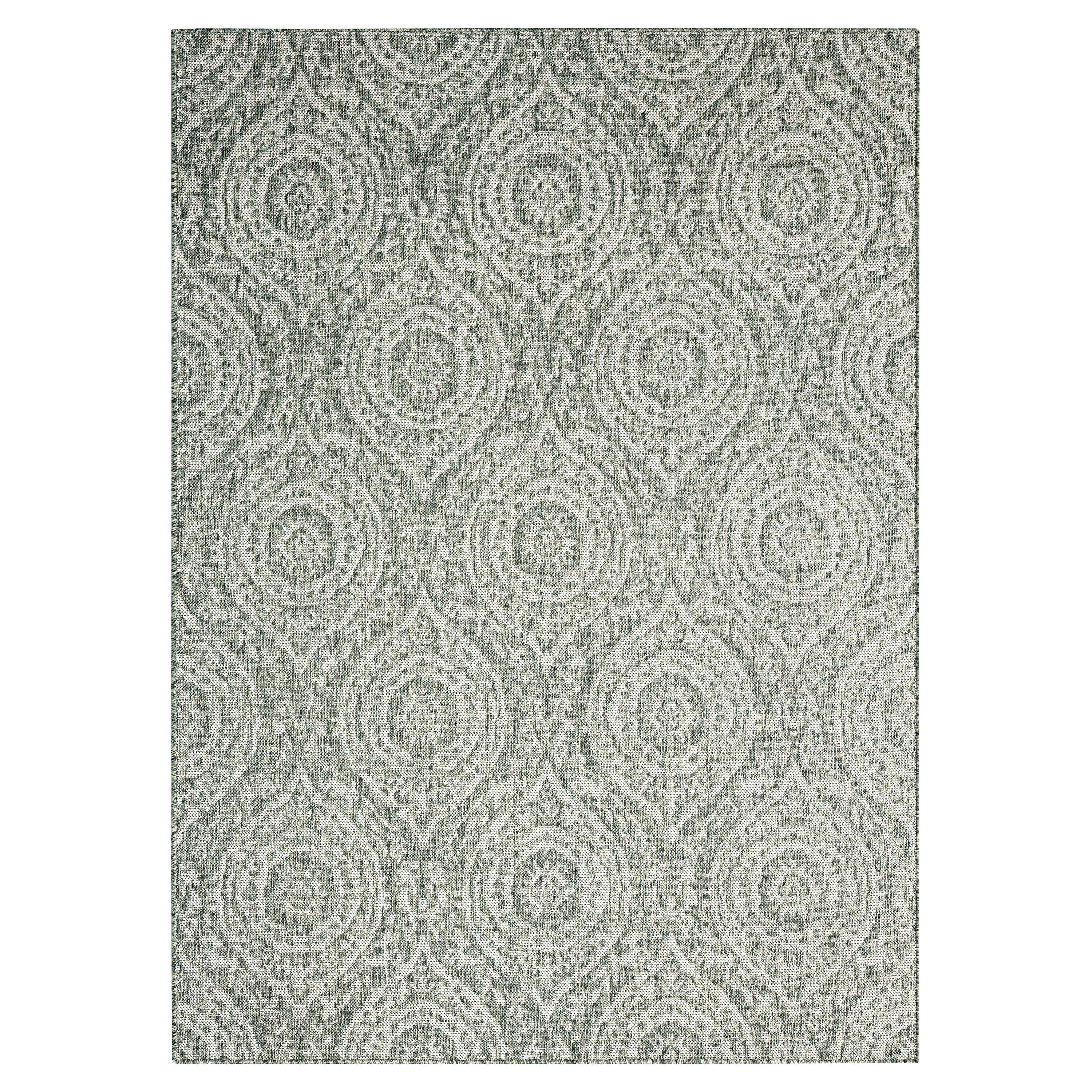 Nicole Miller 1-2773-451 8 x 10 (ft) Loomed Polypropylene Grey Rectangular Indoor/Outdoor Area rug