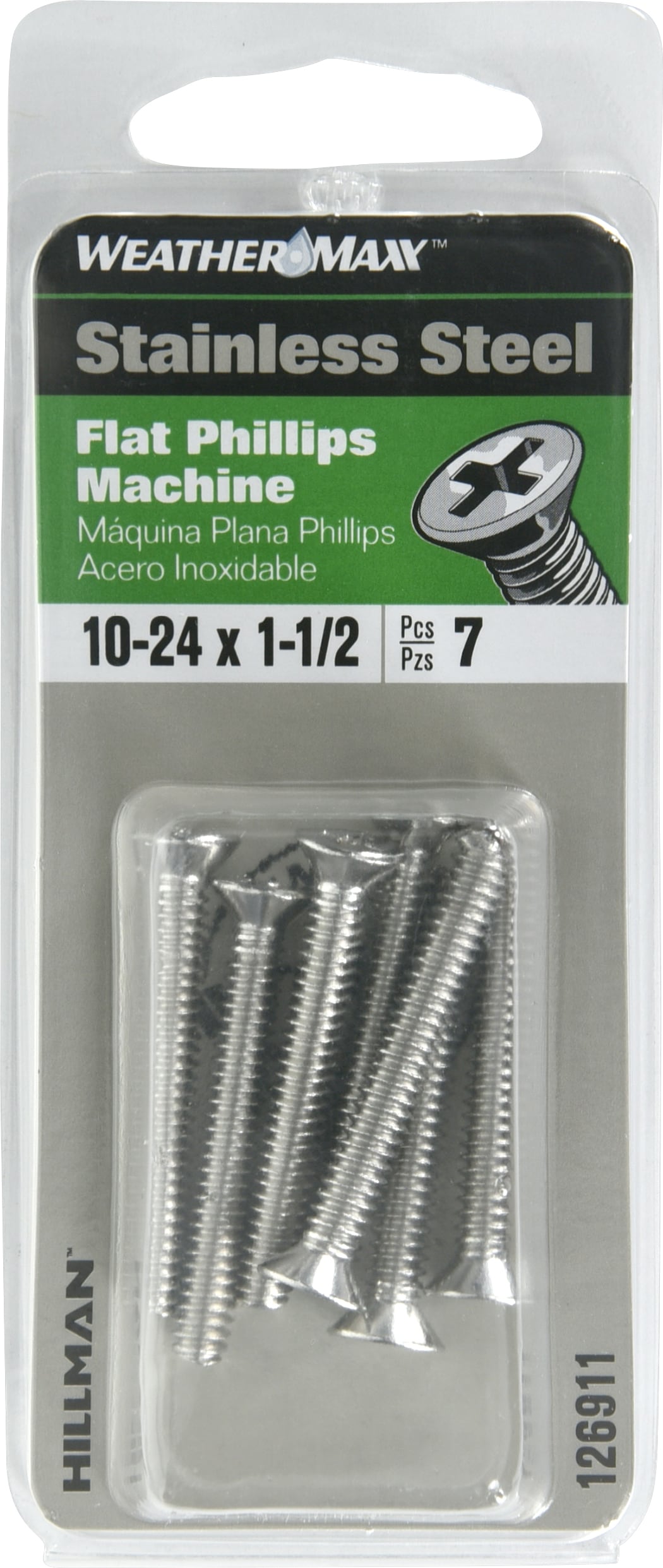 Hillman 126911 #10 - 24 x 1-1/2-in Phillips -Drive Machine screws ( 7 -Count )
