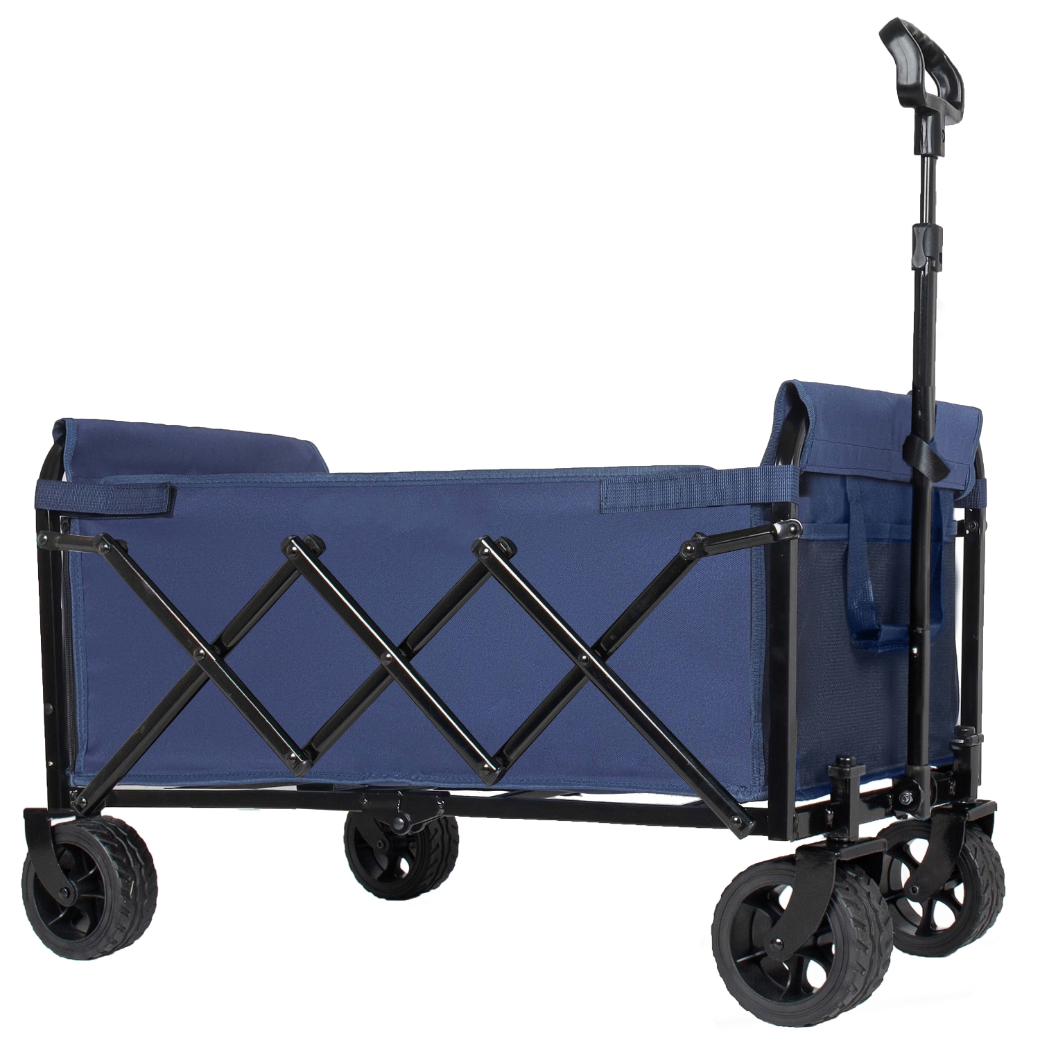 PEXCHO Upgraded 5x2in Wide Wheels Expandable Dual Layer Utility Wagon Folding Grocery Cart 220lbs