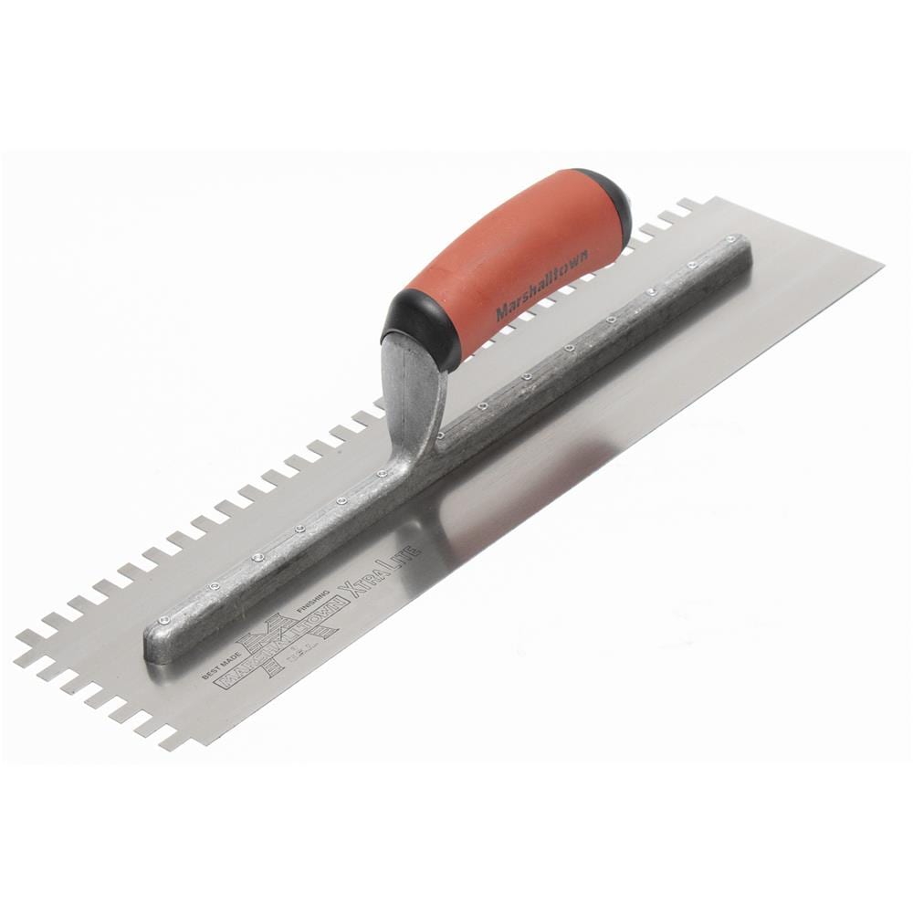 Marshalltown 709SD 3/8-in x 1/4-in x 1/4-in Ground Steel Square Notch Ceramic Floor Trowel