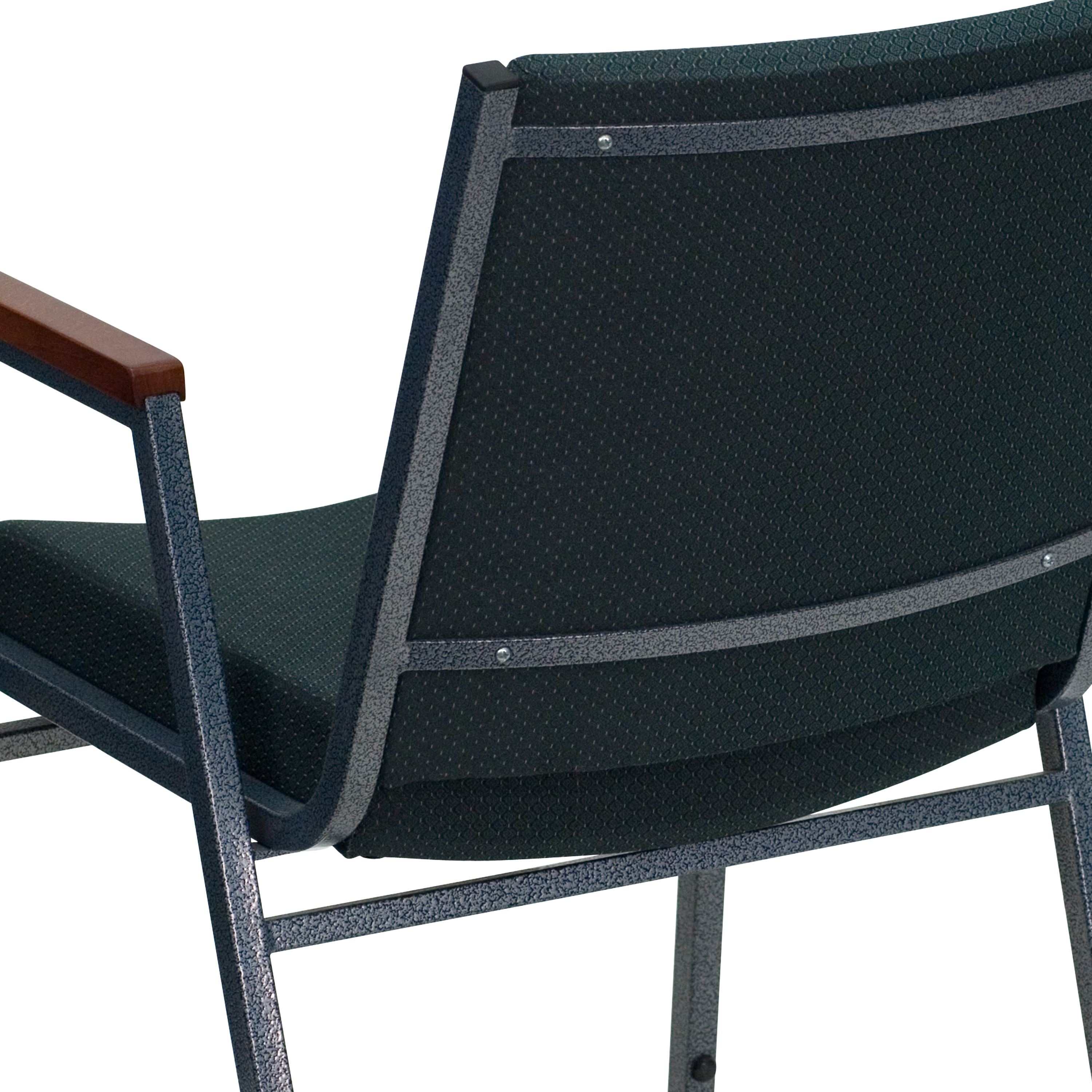 Hercules Series 31'' Green Patterned Fabric Stack Chair with Silver Steel Frame