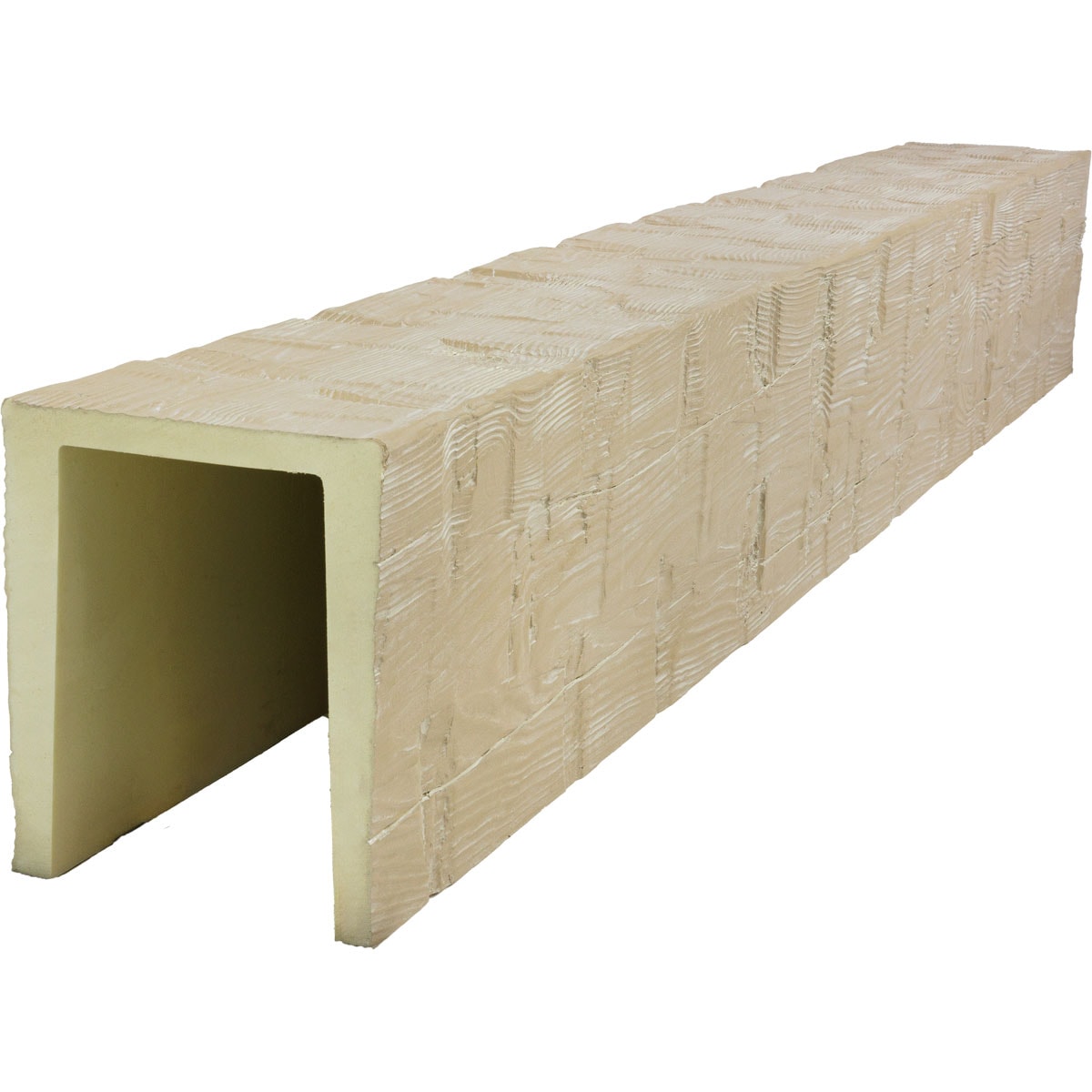Ekena Millwork 2381144 1-in x 7-1/2-in x 8-ft Vanilla Chai Finished Urethane U-Shaped Decorative Beam
