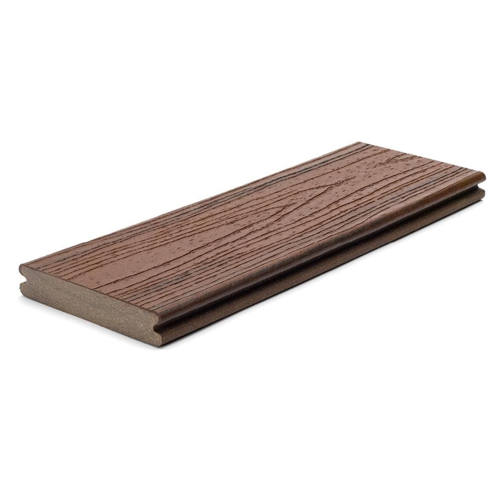 Transcend 1-in x 6-in x 12-ft Lava Rock Grooved Composite Deck Board in Red | - Trex 610101