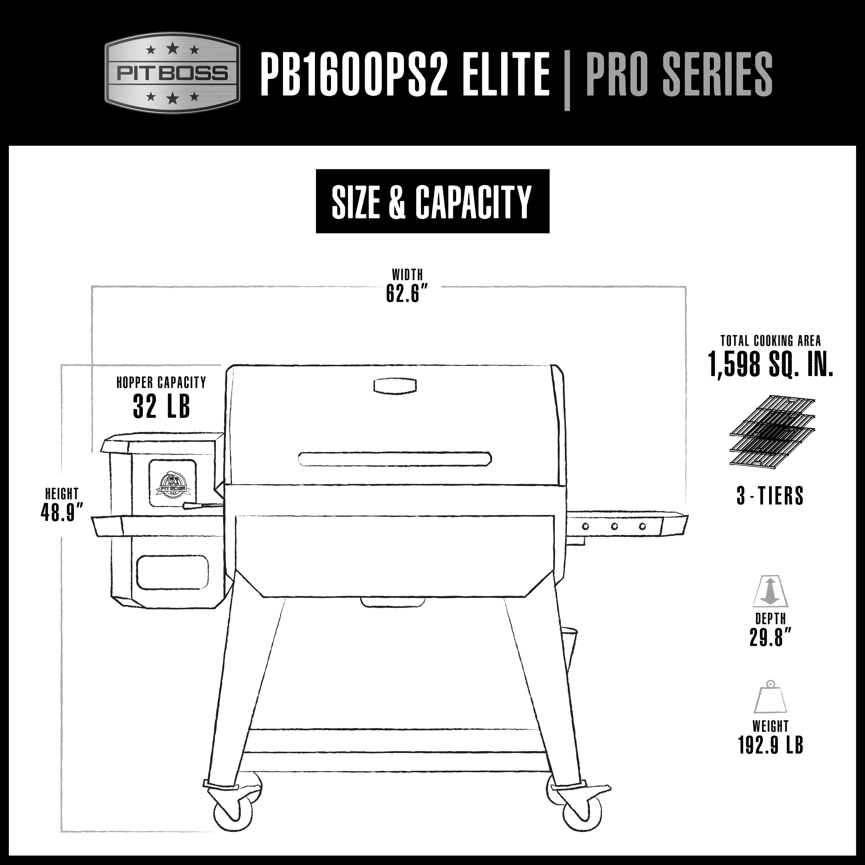 Pit Boss Pro 1600 Elite 1598-Sq In Stainless Steel Pellet Grill With ...