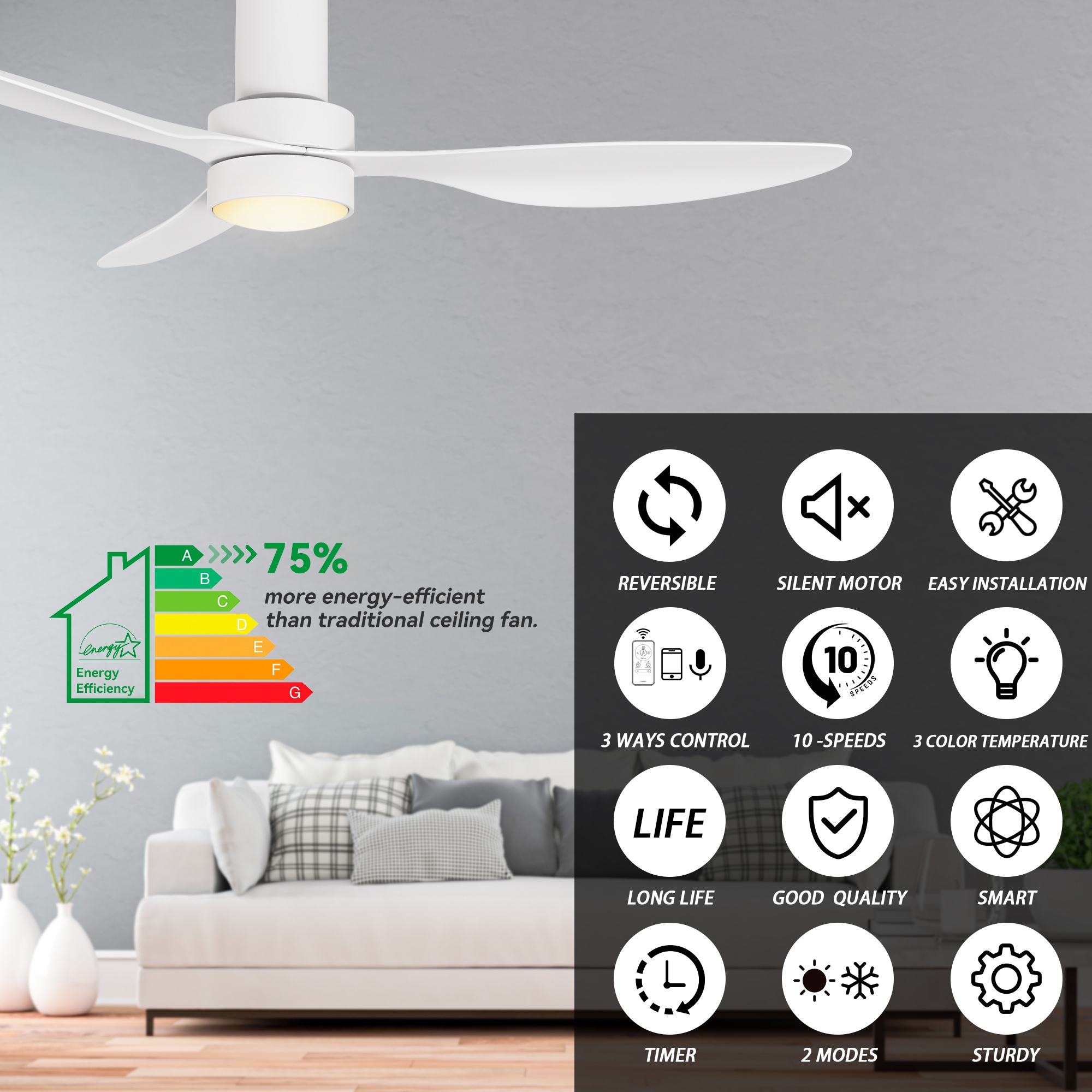 CARRO USA LS523N4-L11-W1-1-FM Ceiling-Fans - View #4