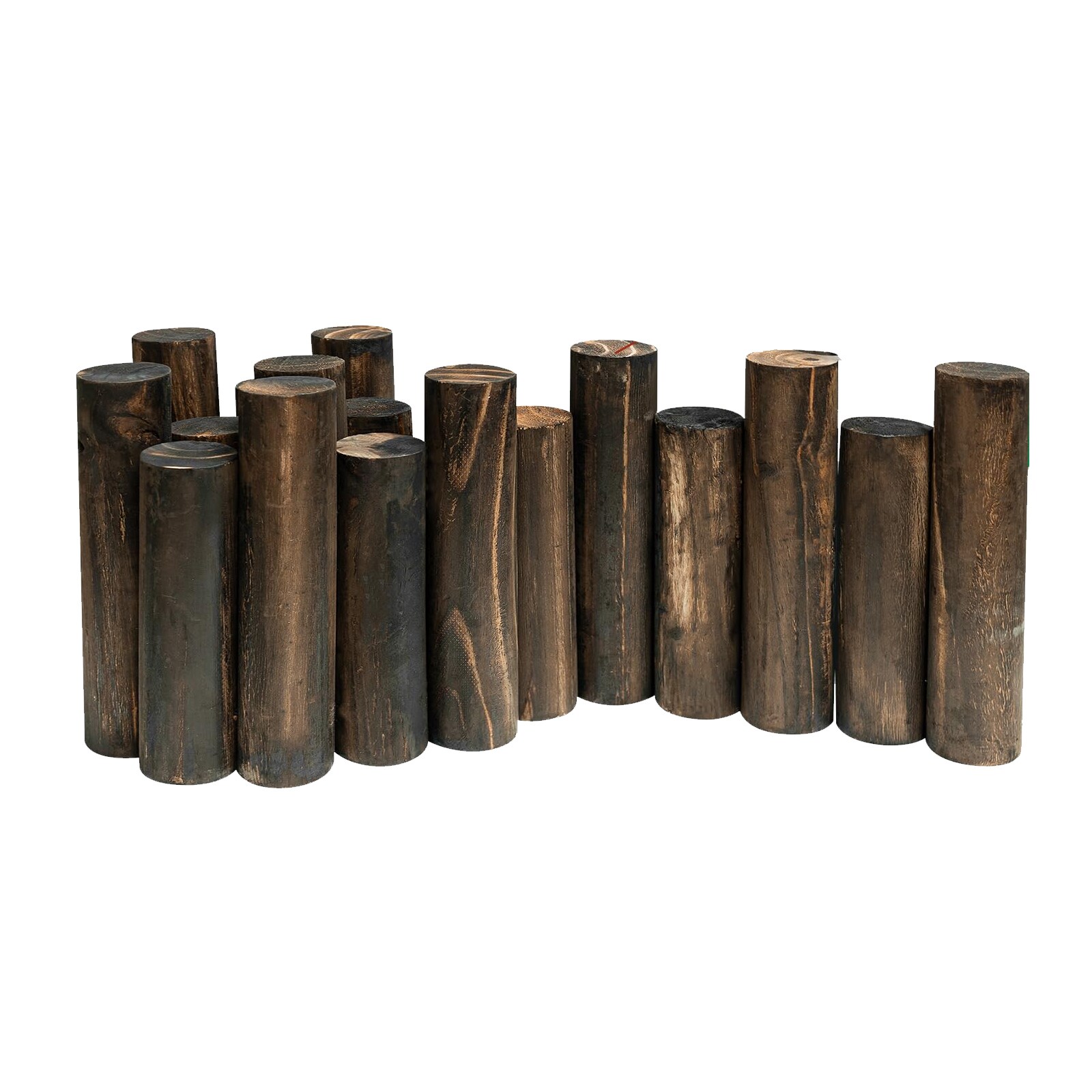 Etokfoks  Wood Garden Edging Natural Wooden Solid Log Fence Border Decorative for Flower Bed Barriers and Landscape Fencing 6 9 in H x 3 0 ft
