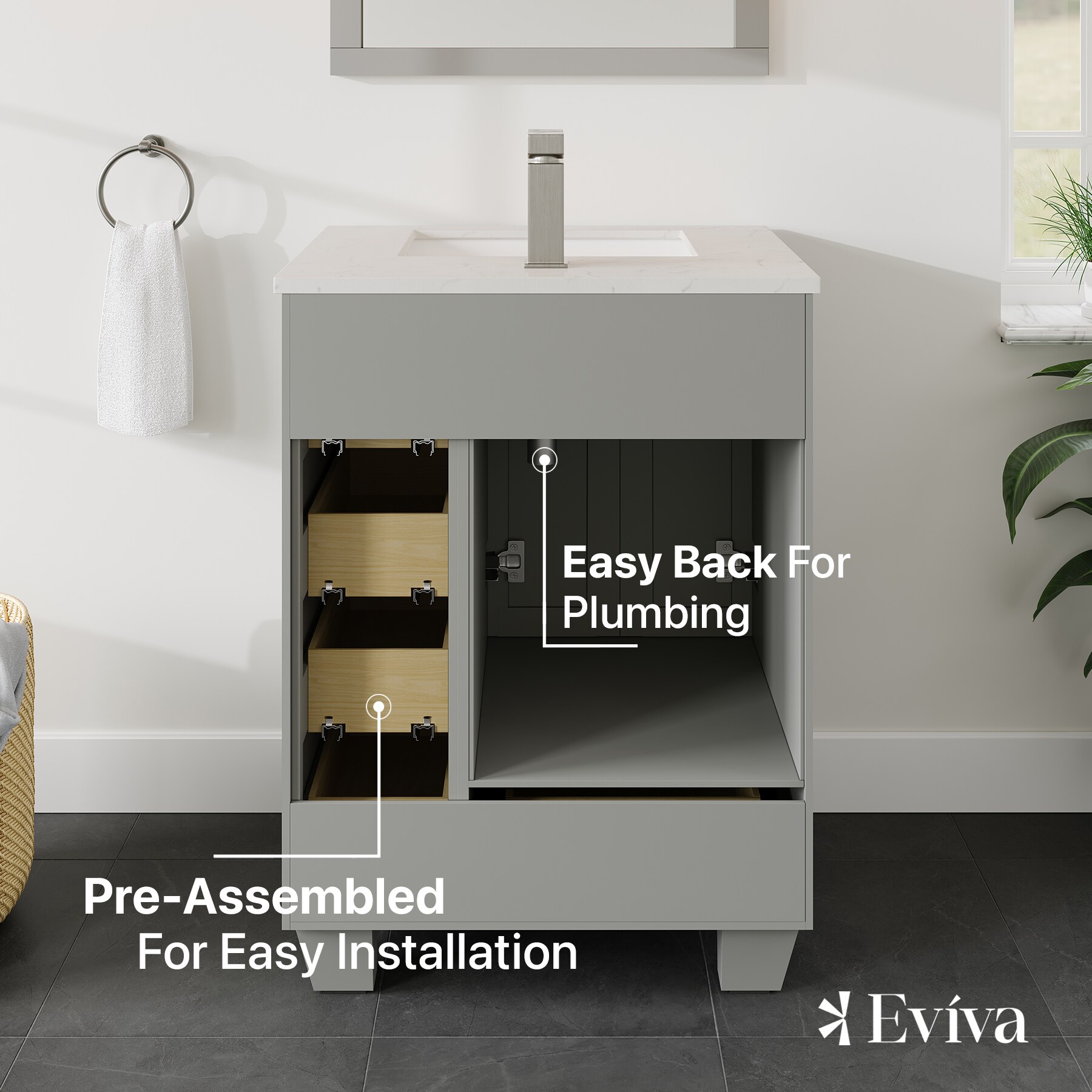 Eviva EVVN69-24GR-Q Bath-Vanity-Combo - View #6