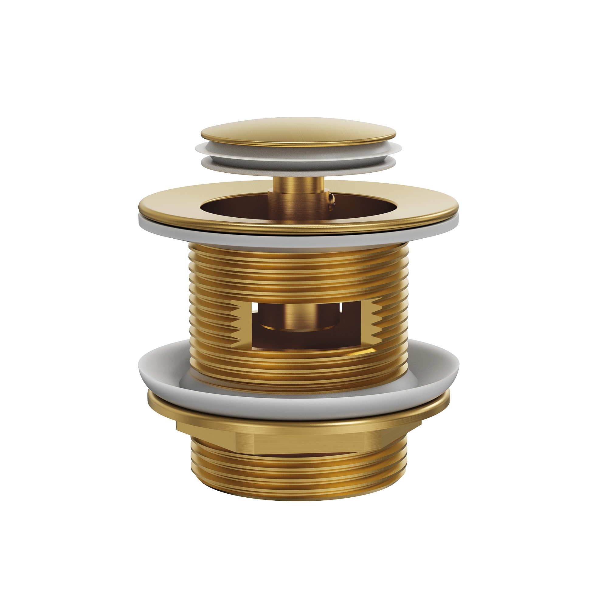 GRANDJOY -  Brushed Gold 2 3/8 in. Brass Pop Up Bathtub Drain with Overflow