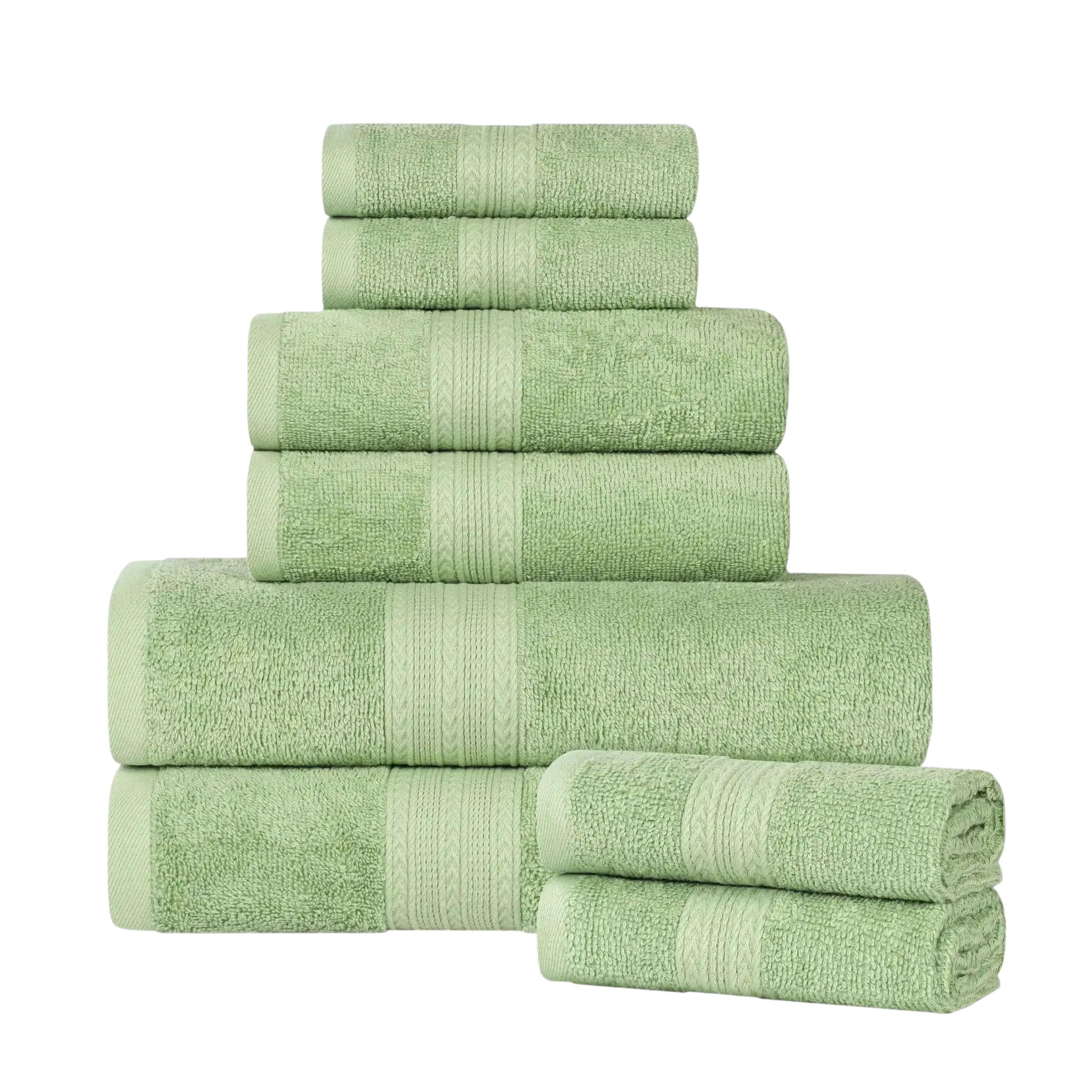 Slickblue 6-Piece Ringspun Cotton Terry Bath Towel Set for Bathroom Guest Room Apartment and Dorm Multiple Color Options