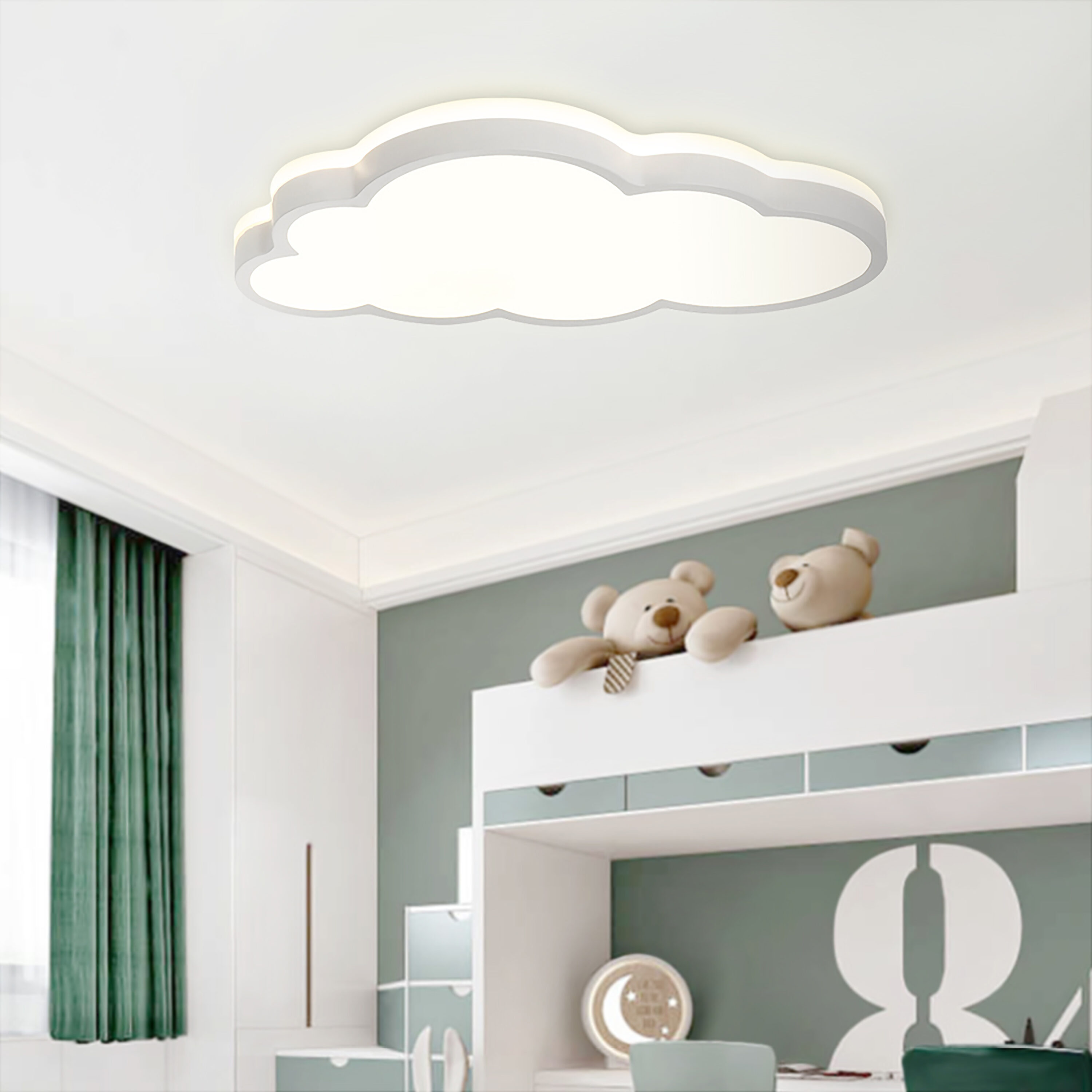 HUOKU PD1002641 Lumin 1 -Light 15-in White Integrated LED Flush Mount Light