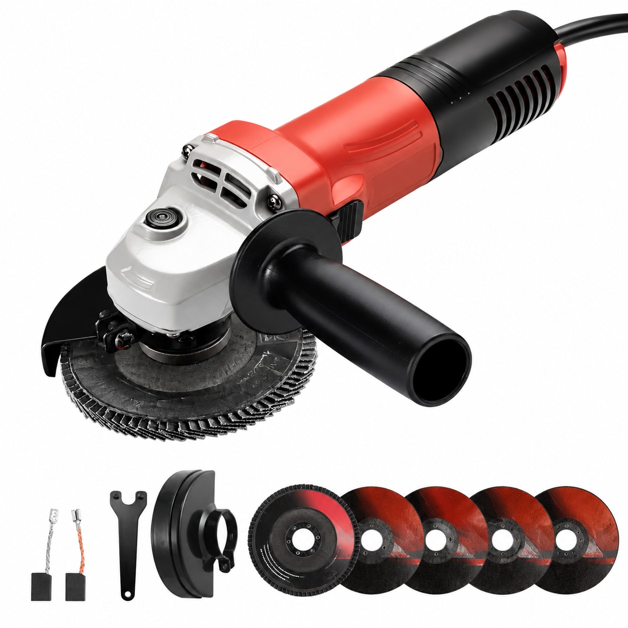 Avid Power 1100W 4-1-2 Inch Angle Grinder 9.0 Amp 11800 Rpm With Auxiliary Handle Safety Guards Grinding Cutting Flap Discs