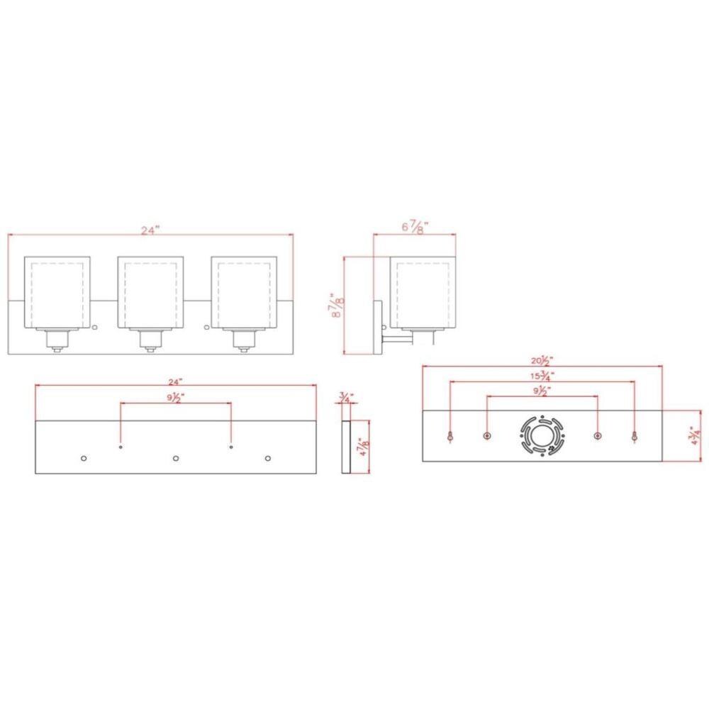 Design House Penn 24-in 3-Light Satin Nickel Traditional Vanity Light ...