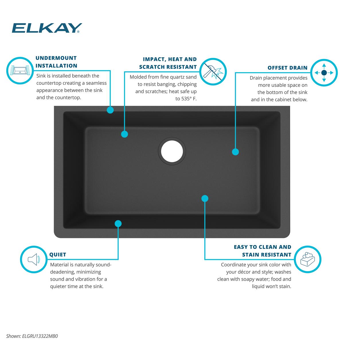 Elkay ELGRU13322MB0 Kitchen-Sinks - View #5