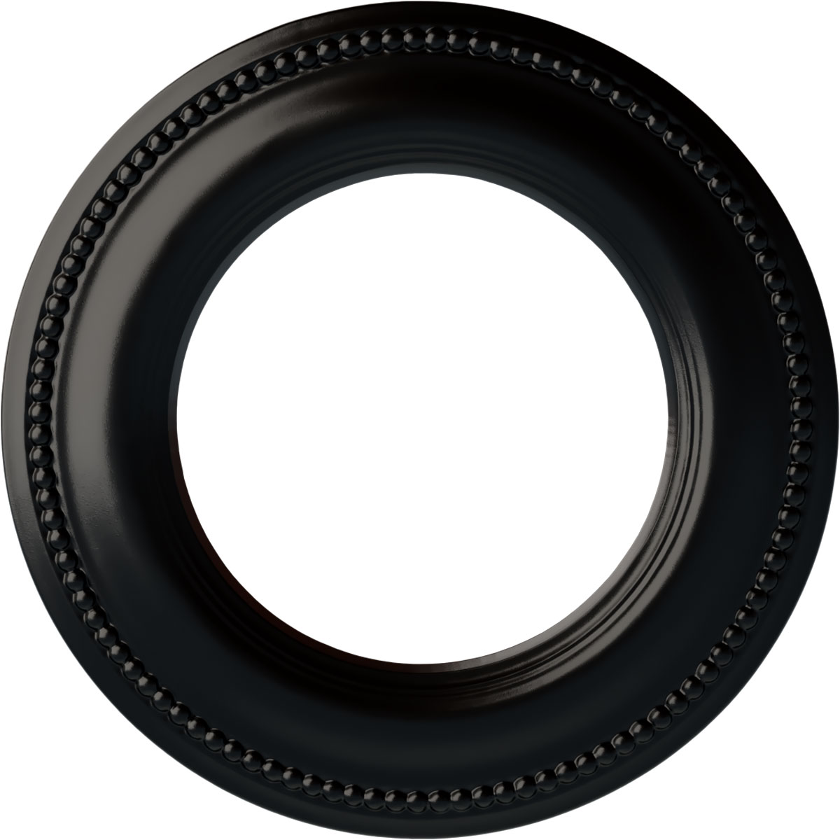 Ekena Millwork CM13BRBLF Bradford Classic 13-in W x 13-in L Painted Jet Black Polyurethane Whole Ceiling Medallion