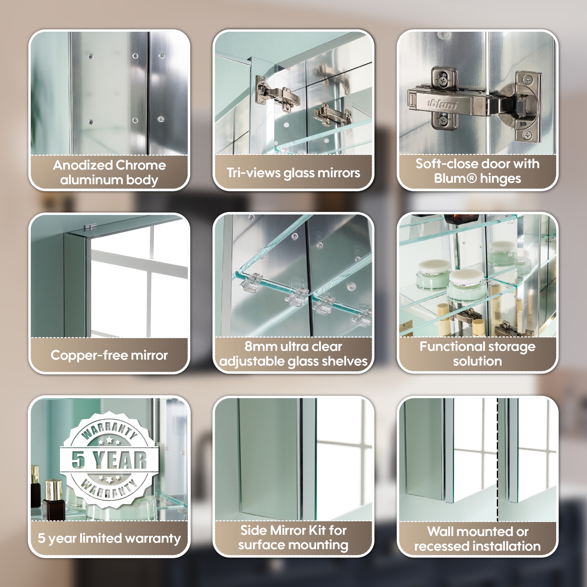 Forclover ARO-MC5030RLL Bathroom-Medicine-Cabinets - View #5