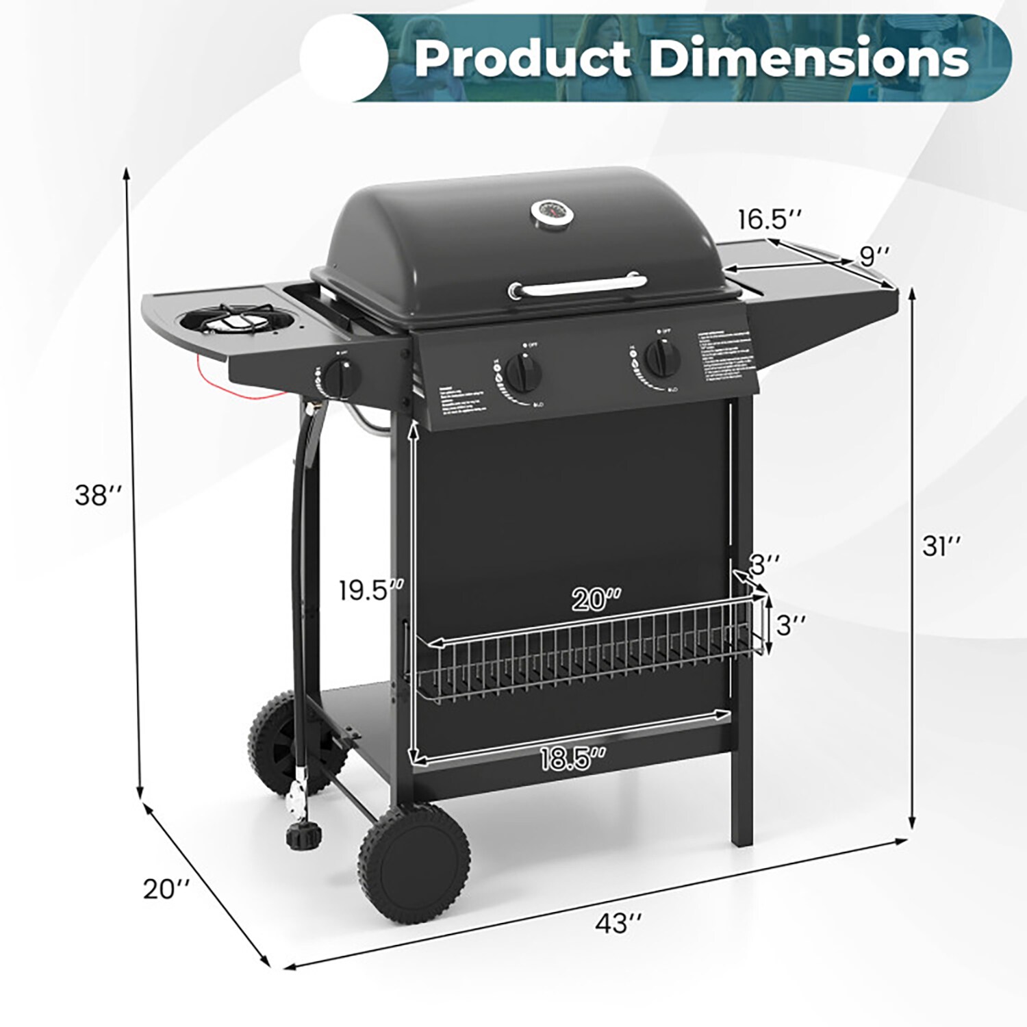 GZMR GZ-HW61848BK Gas-Grill - View #3