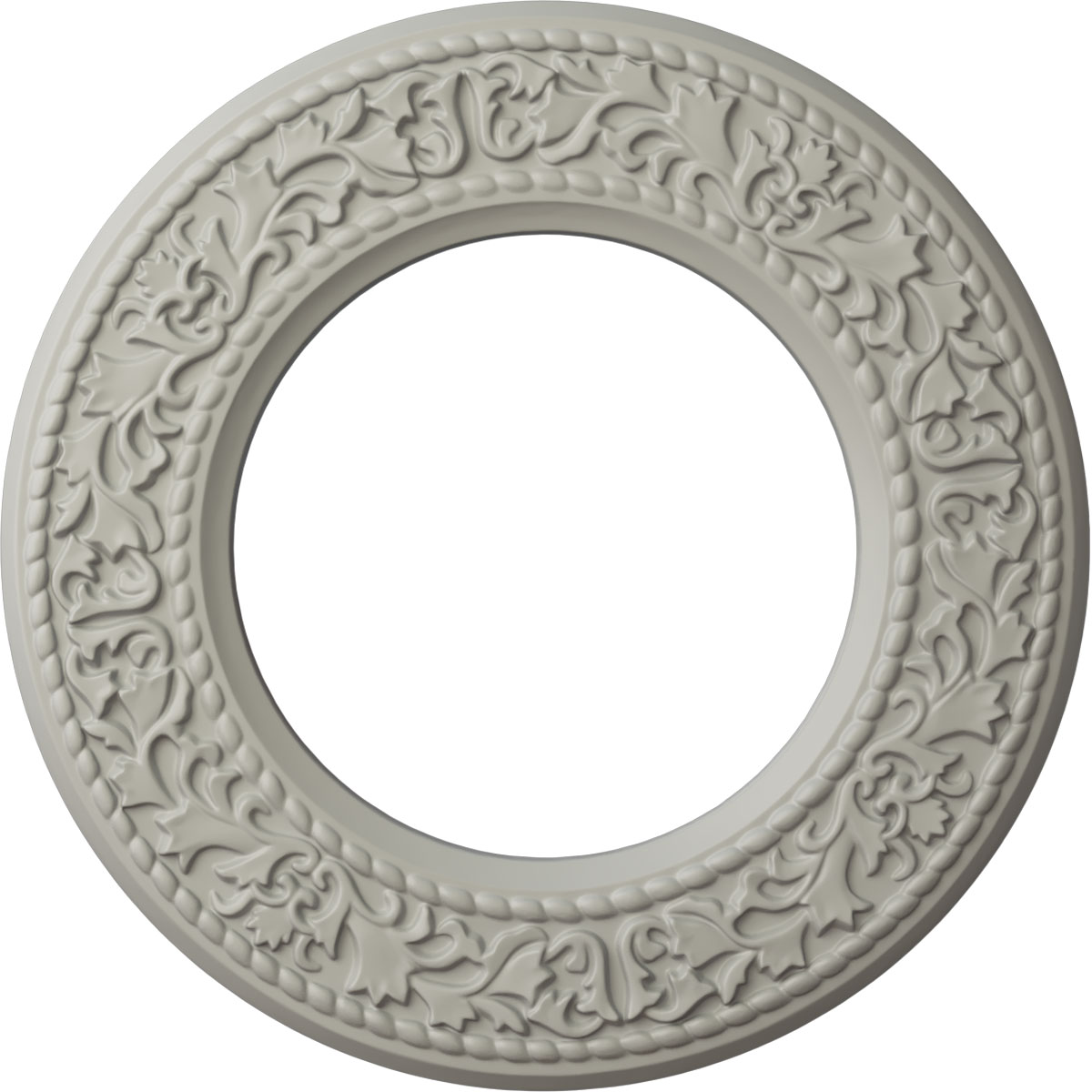 Ekena Millwork CM13BLPCF Blackthorn 13.375-in W x 13.375-in L Painted Pot Of Cream Polyurethane Whole Ceiling Medallion