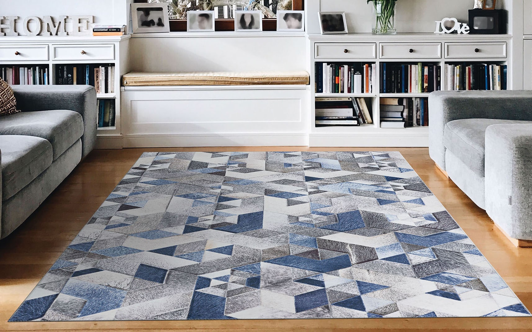 Couristan 28830380020037T Prairie 2 x 4 (ft) Loomed Polyester Denim Rectangular Indoor Animal print Area rug