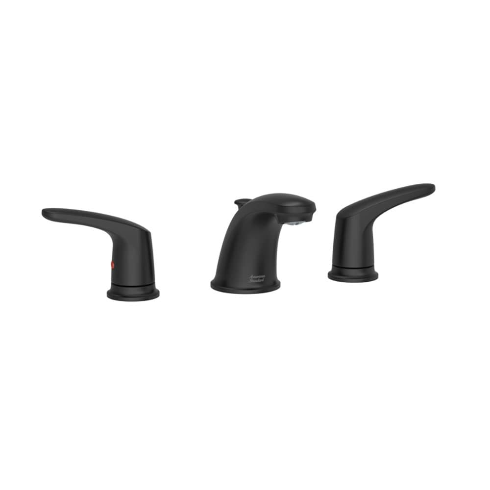 American Standard 7075800.243 Colony Pro Matte Black Widespread 2-handle WaterSense Low-arc Residential Handle Bathroom Sink Faucet