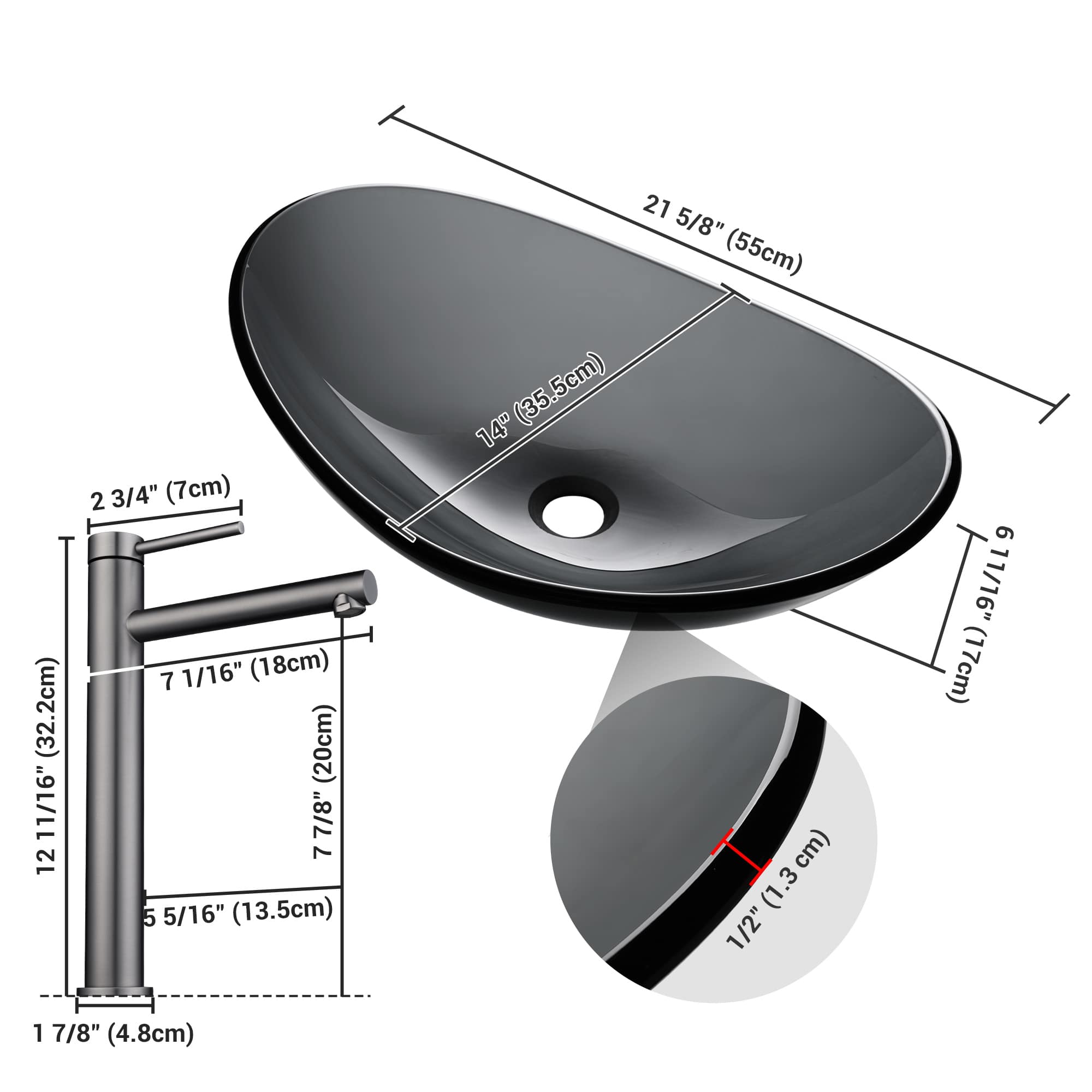 Yescom 80GSKSET006-F2-GG-LO Bath-Sink - View #7