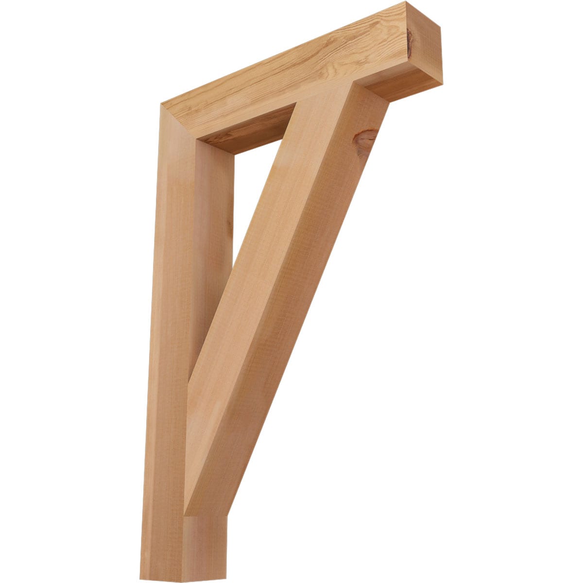 Ekena Millwork BKT04X22X34TRA05SWR Traditional block smooth 3-1/2-in x 22-in x 34-in Western red cedar Brown Wood Standard bracket