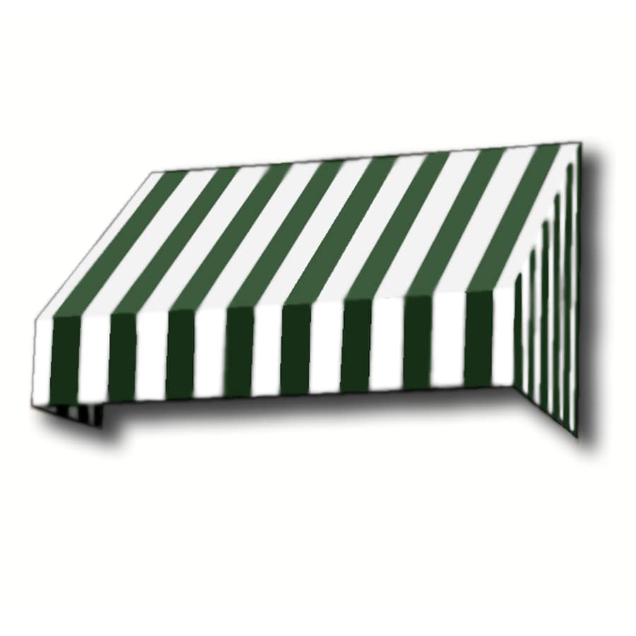 Awntech CN32-5FW Chicago 52.5-in Wide x 24-in Projection Fabric Forest Solid Fixed Window/Door Awning