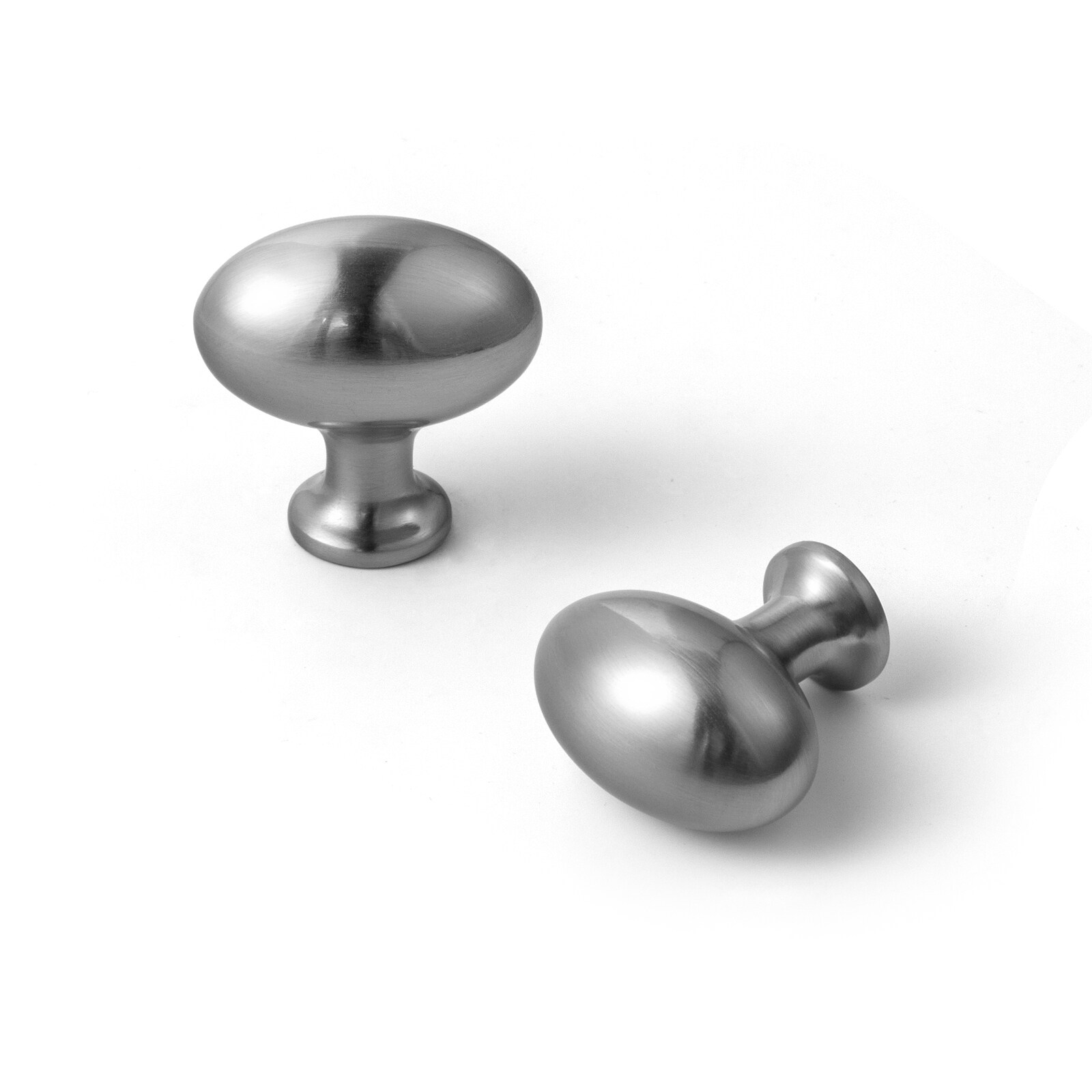 Miaokesen 6175LN-DK 1-2/5-in Satin Nickel Oval Modern Cabinet Knob 6 -Pack