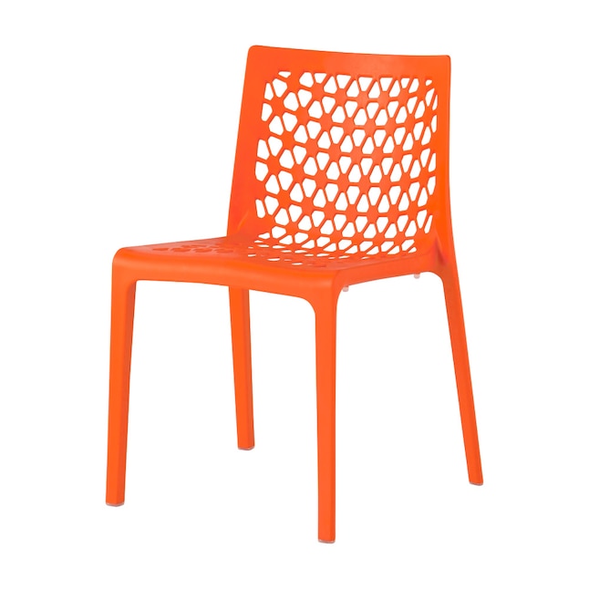 Lagoon Milan Set Of 2 Stackable Orange, Best Stackable Outdoor Dining Chairs