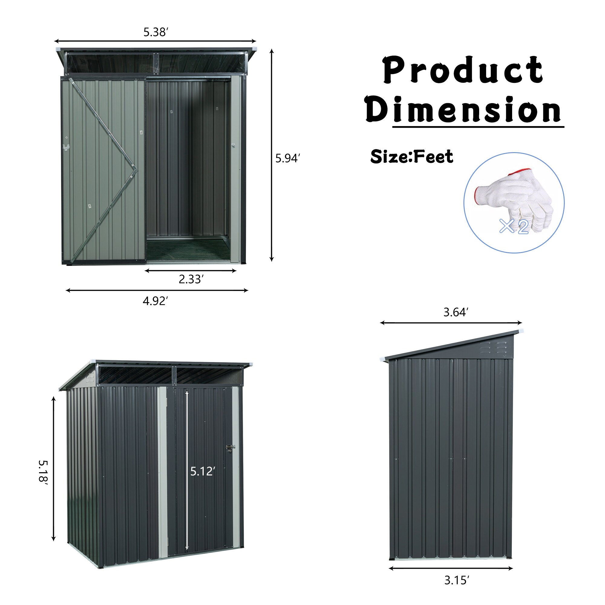 Xspracer ML-OS979 Metal-Storage-Buildings-Sheds - View #2