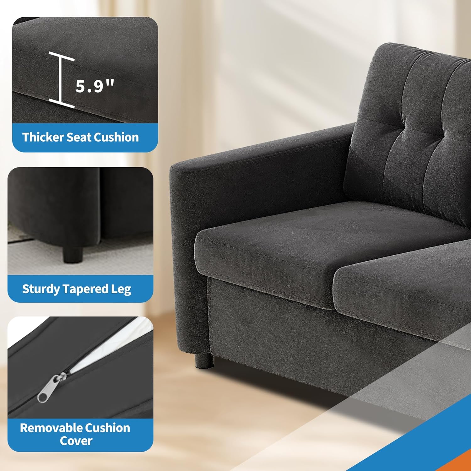 Qeetex LHF-SF-QTY9U8039 Sofas-Loveseats - View #6