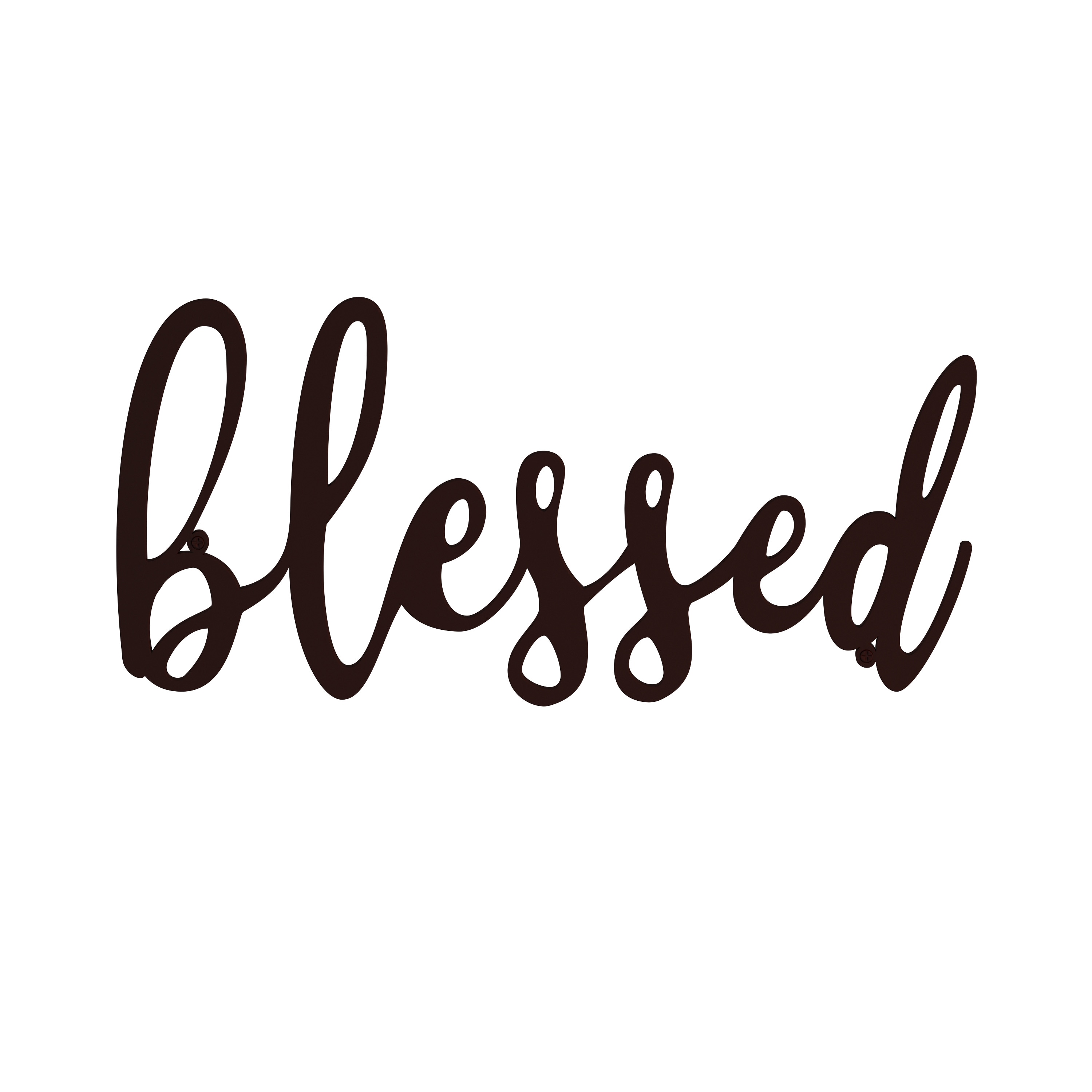 Hastings Home Wall Accents 0.1-Inches W x 10-Inches H Metal Blessed Wall Phrases Wall accent