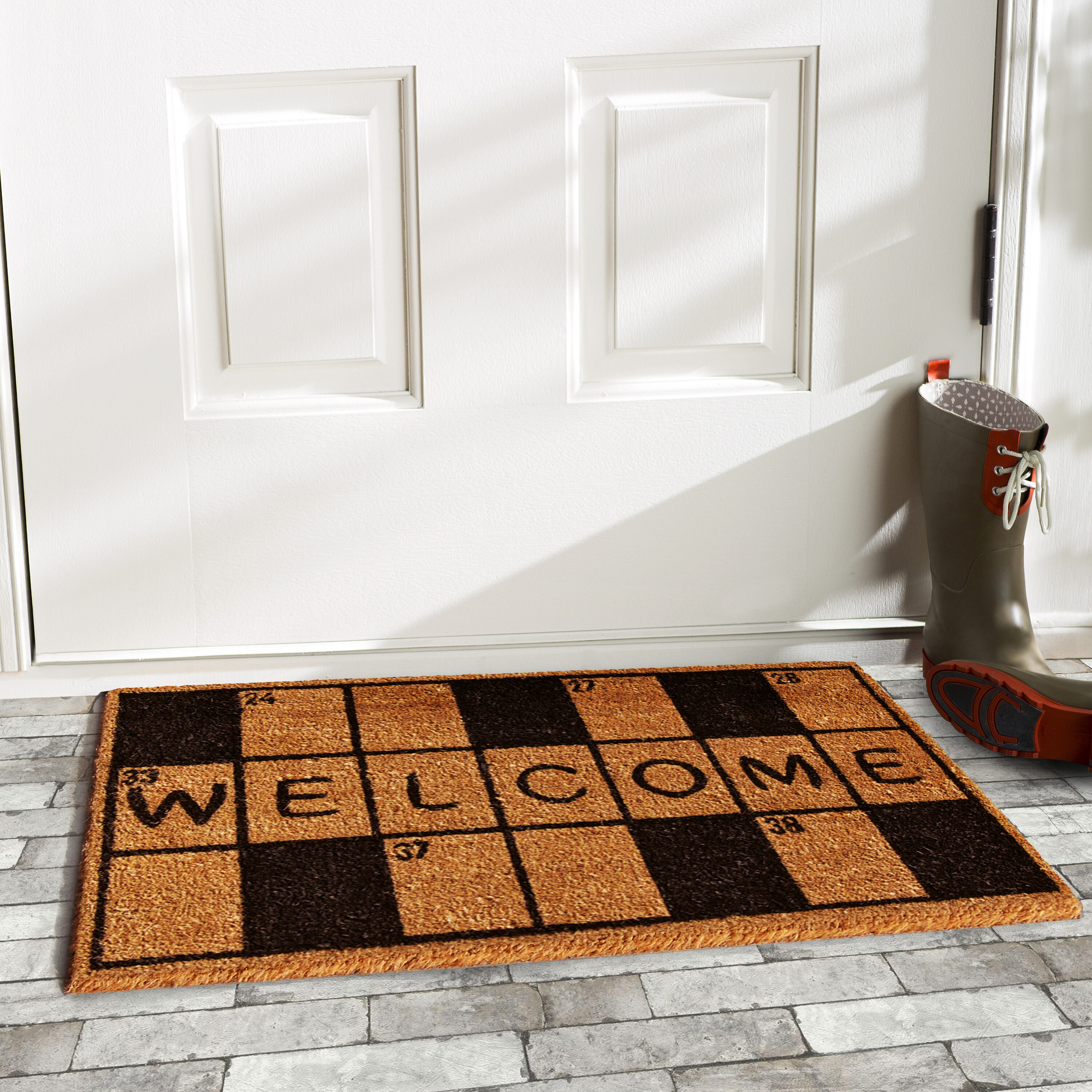 Eco-Friendly Coir Rectangular Welcome Outdoor Doormat 17" x 29"