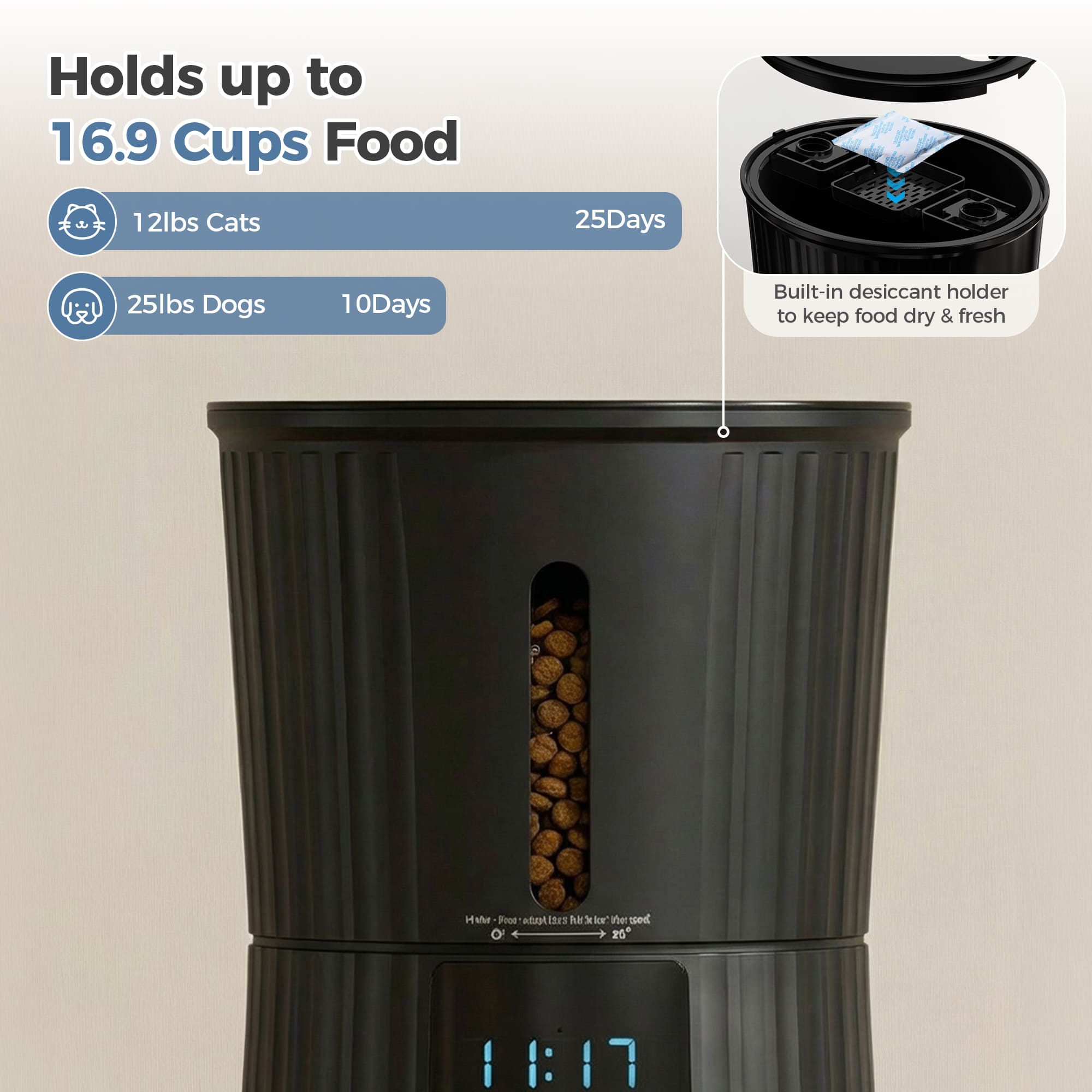 Sweetcrispy L-PC-WSQ1WWF-4BK Pet-Feeder - View #3