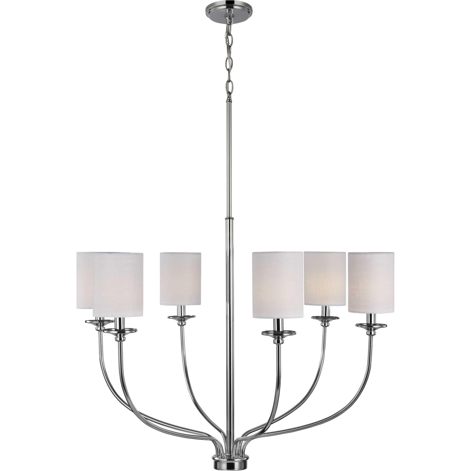 Bonita Six-Light Polished Chrome Drum Shade Chandelier