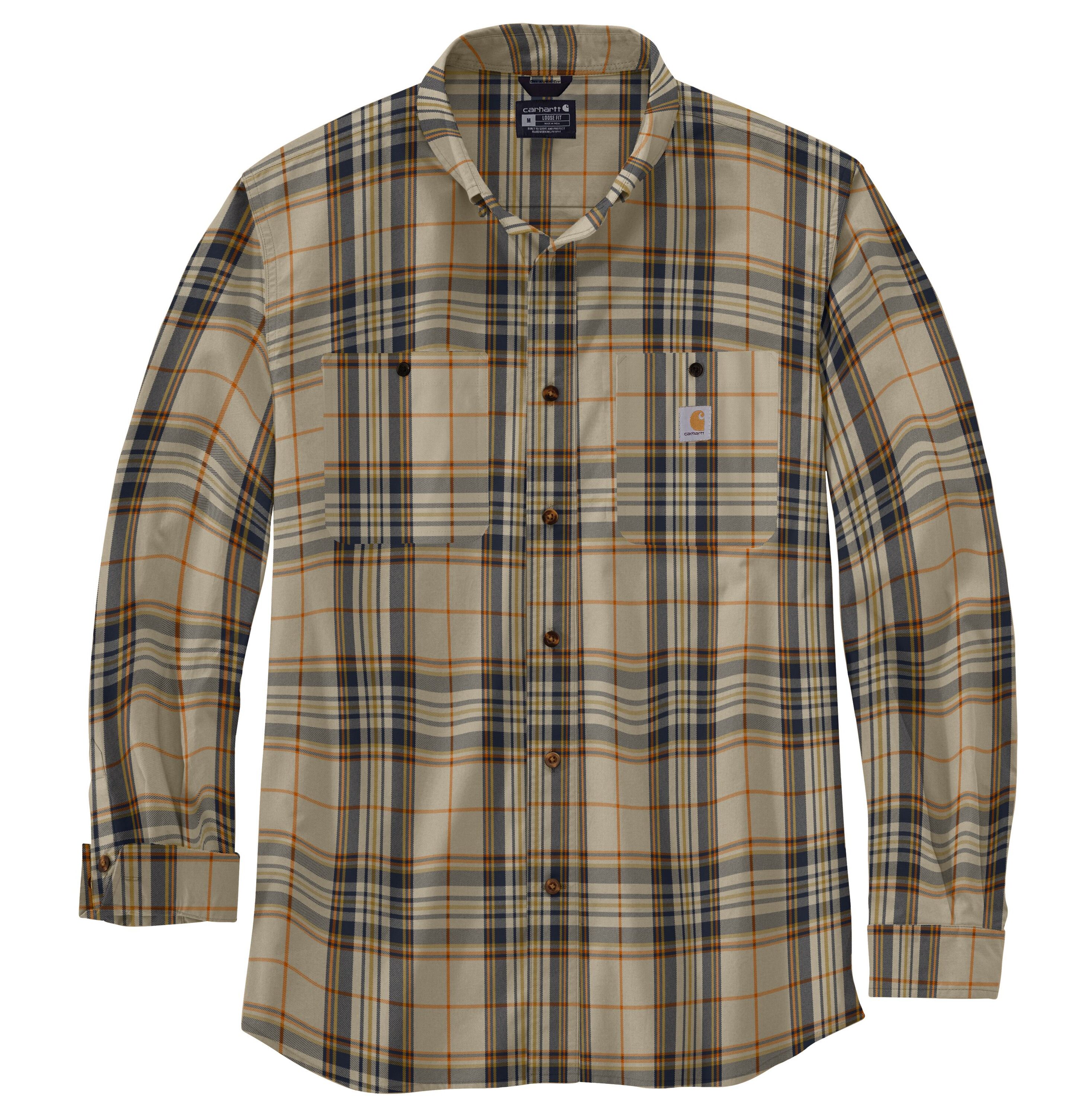 Carhartt 106357-A164XLREG Men's Off-white Twill Long sleeve Button-down shirt ( 4XL )