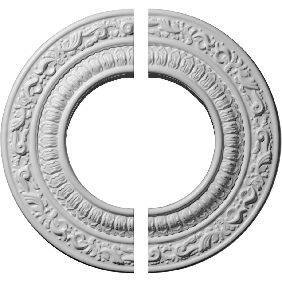 Andrea White Split Round Decorative Ceiling Medallion