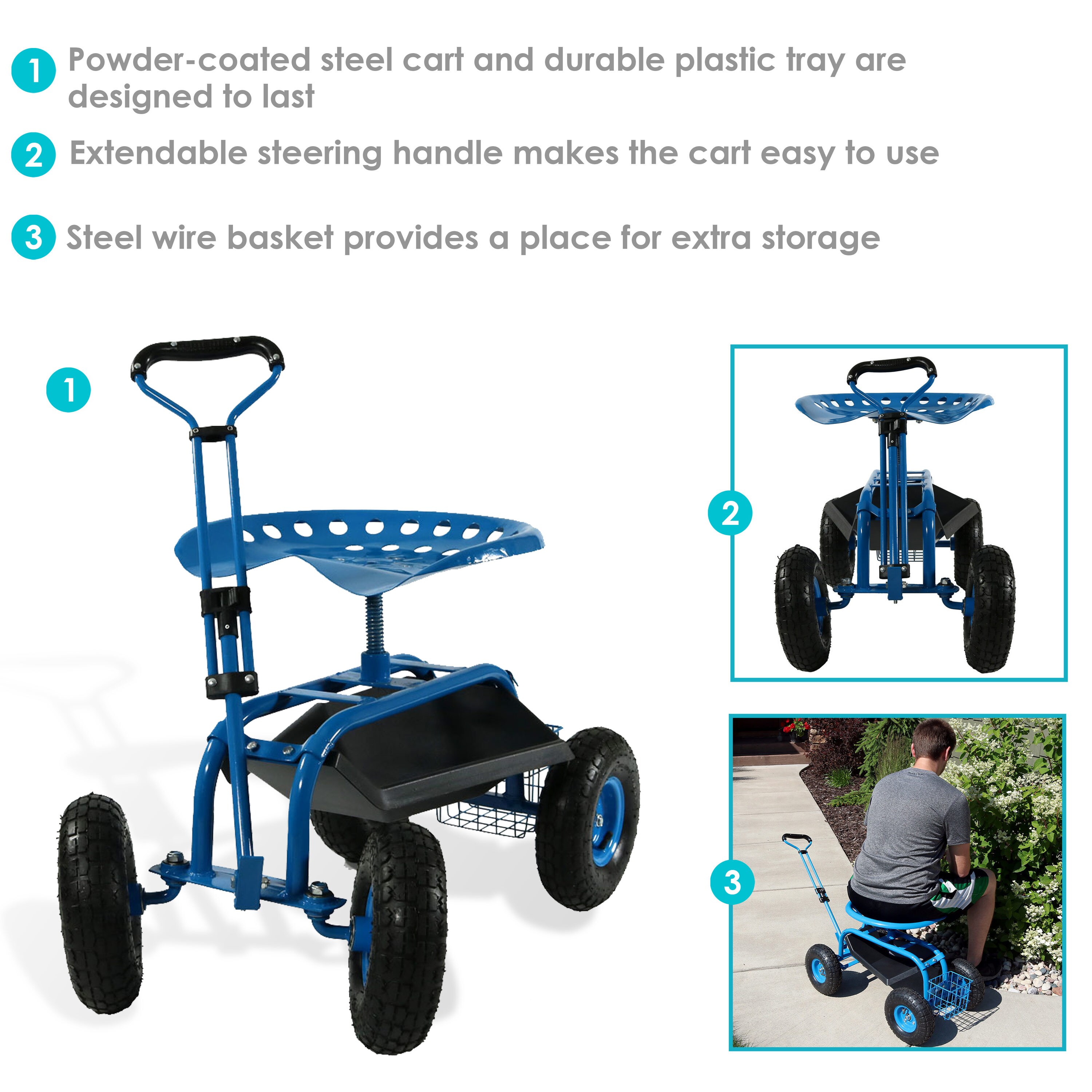 Sunnydaze Decor QH-ESRC011-BL Yard-Carts - View #3