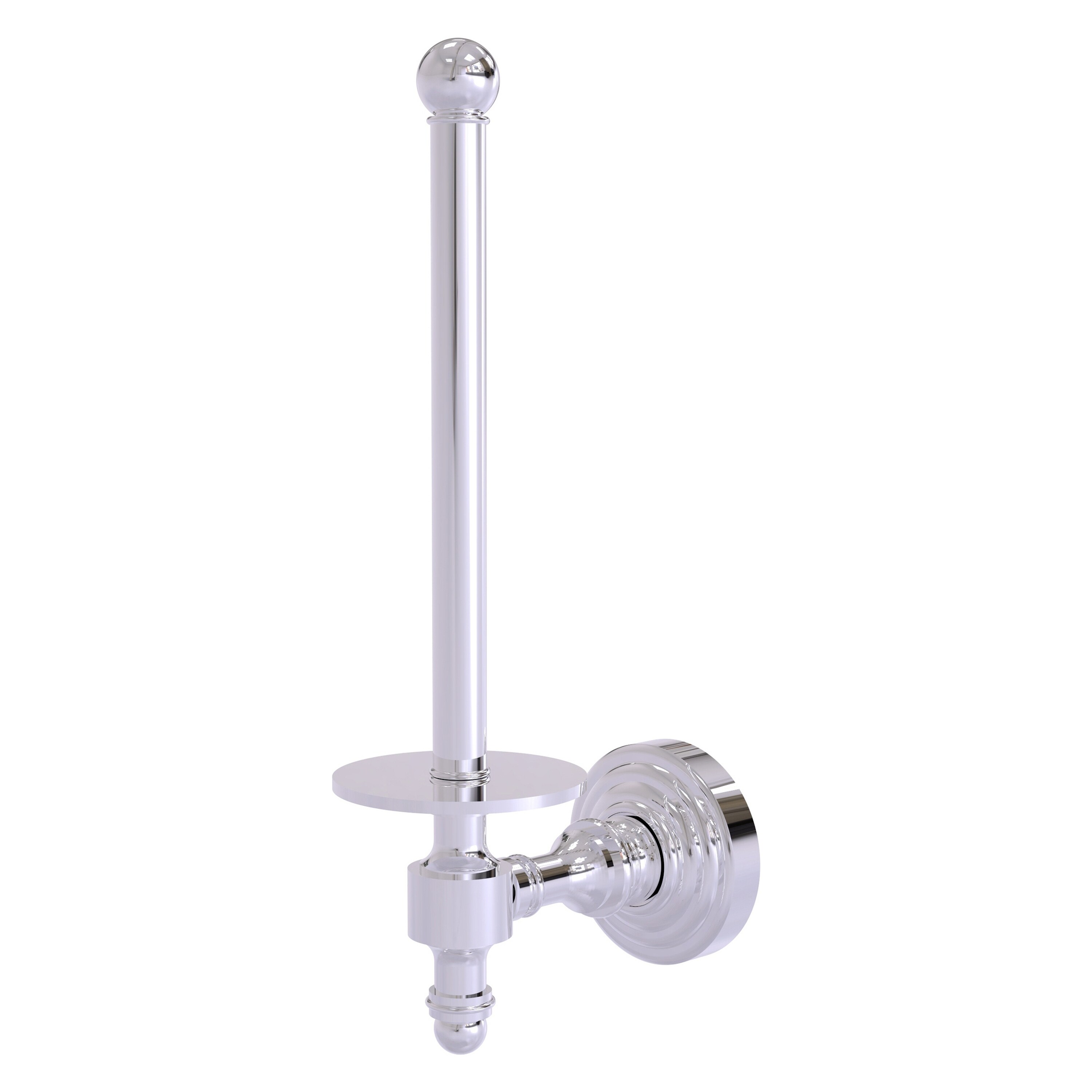 Allied Brass RW-24U-PC Retro Wave Polished chrome Wall mount Single post Toilet Paper Holder 1 -Rolls with Storage