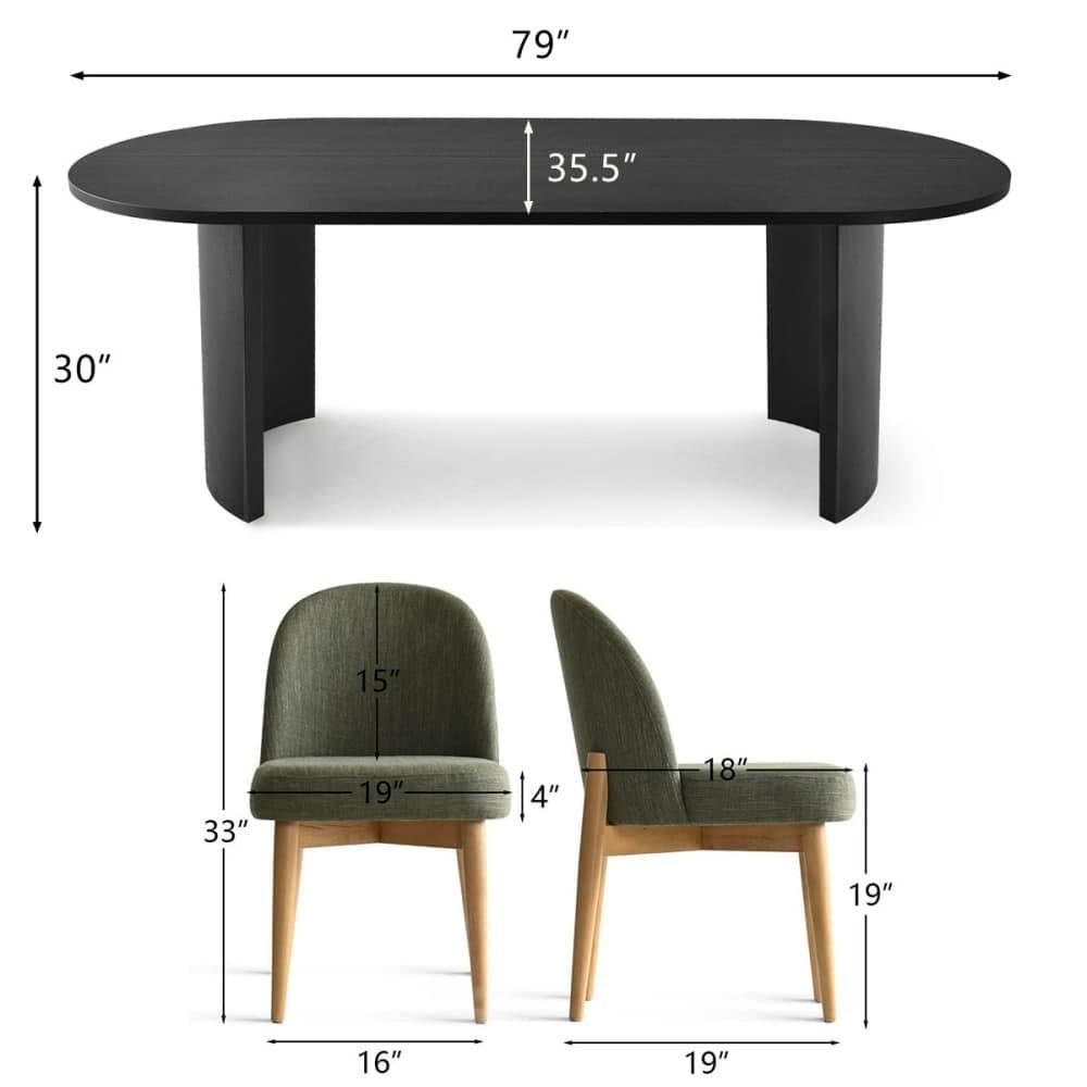 Maison Boucle DWEN79BK+HAVNAGREEN8 Dining-Sets - View #3