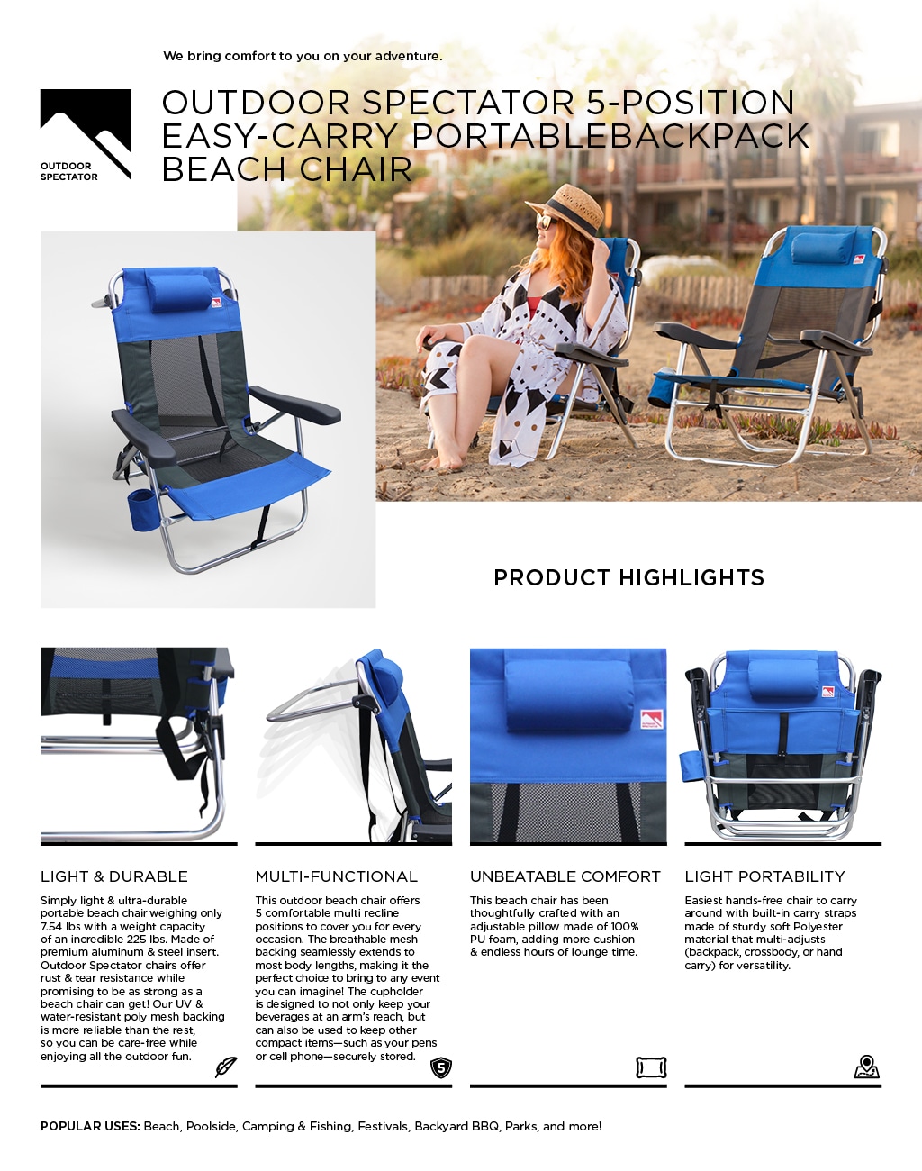 2 Red Outdoor Patio Folding Beach Chair Camping Chair Arm Lightweight Portable 