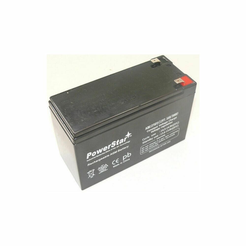 BatteryJack PowerStar AGM1275F2-71 12V, 7Ah 7.5Ah 8Ah 12V, Sealed Lead Acid Fish  Finder Battery at