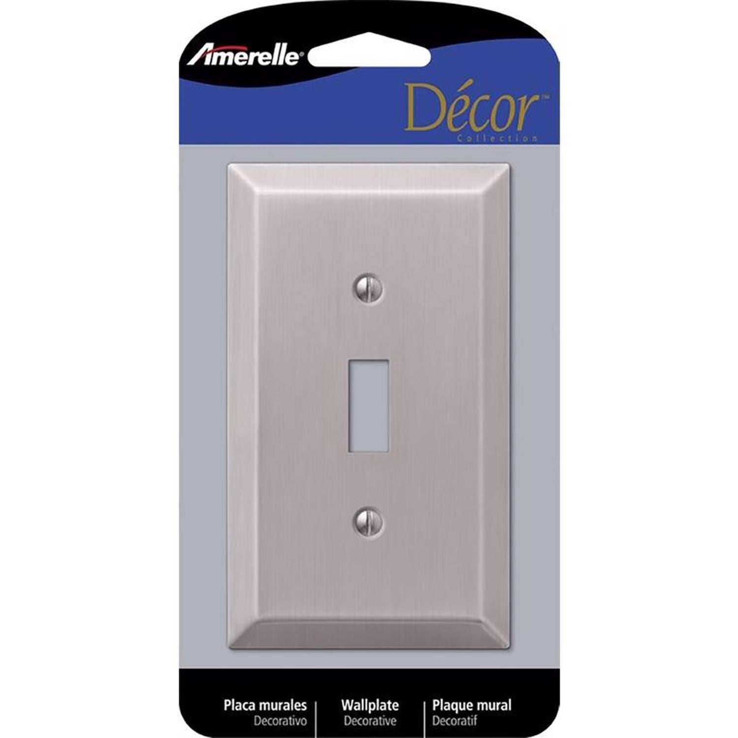 Amerelle  Century Brushed Nickel 1 gang Stamped Steel Toggle Wall Plate 1 pk